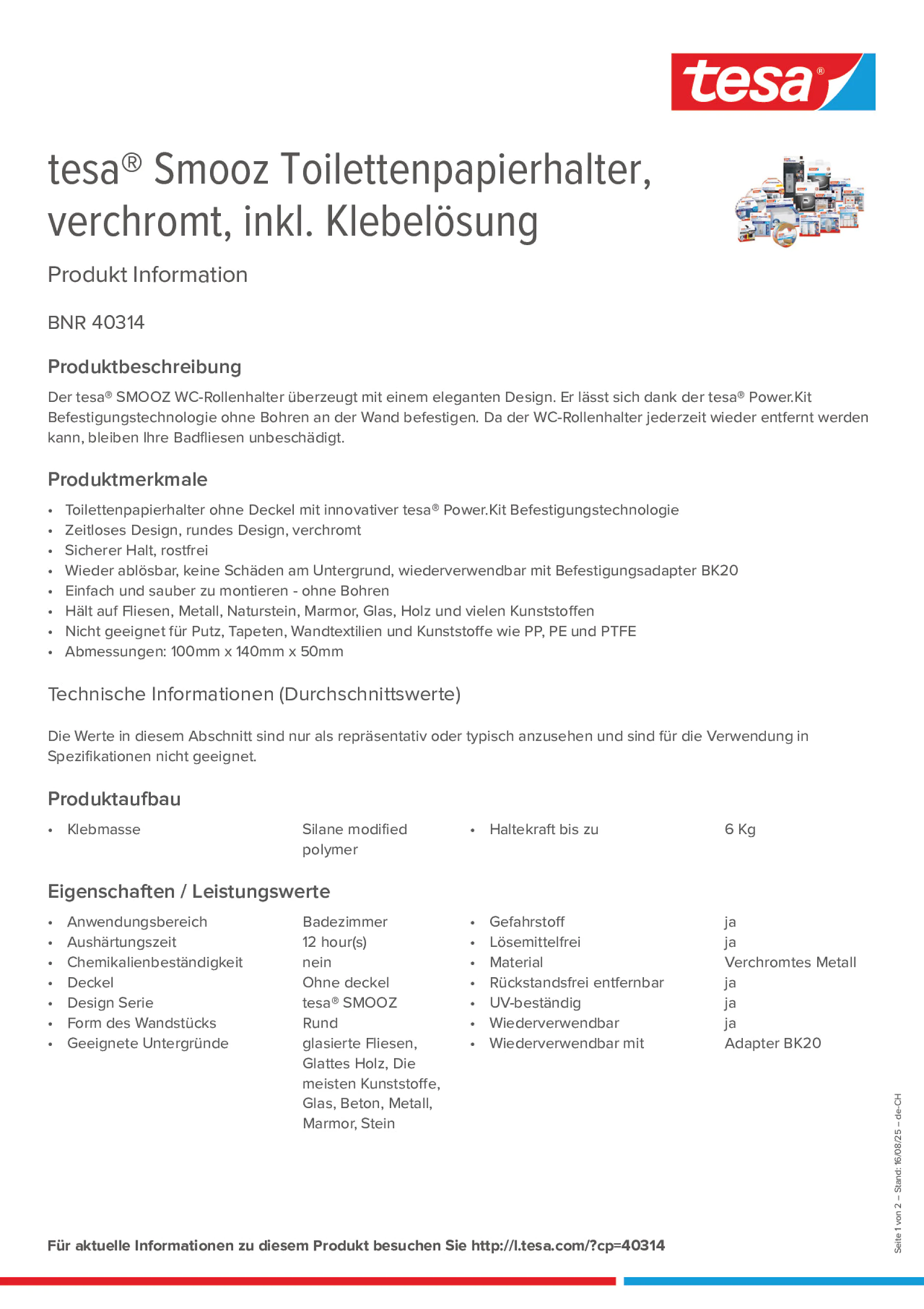 Product information_tesa® 40314_de-CH_fr-CH