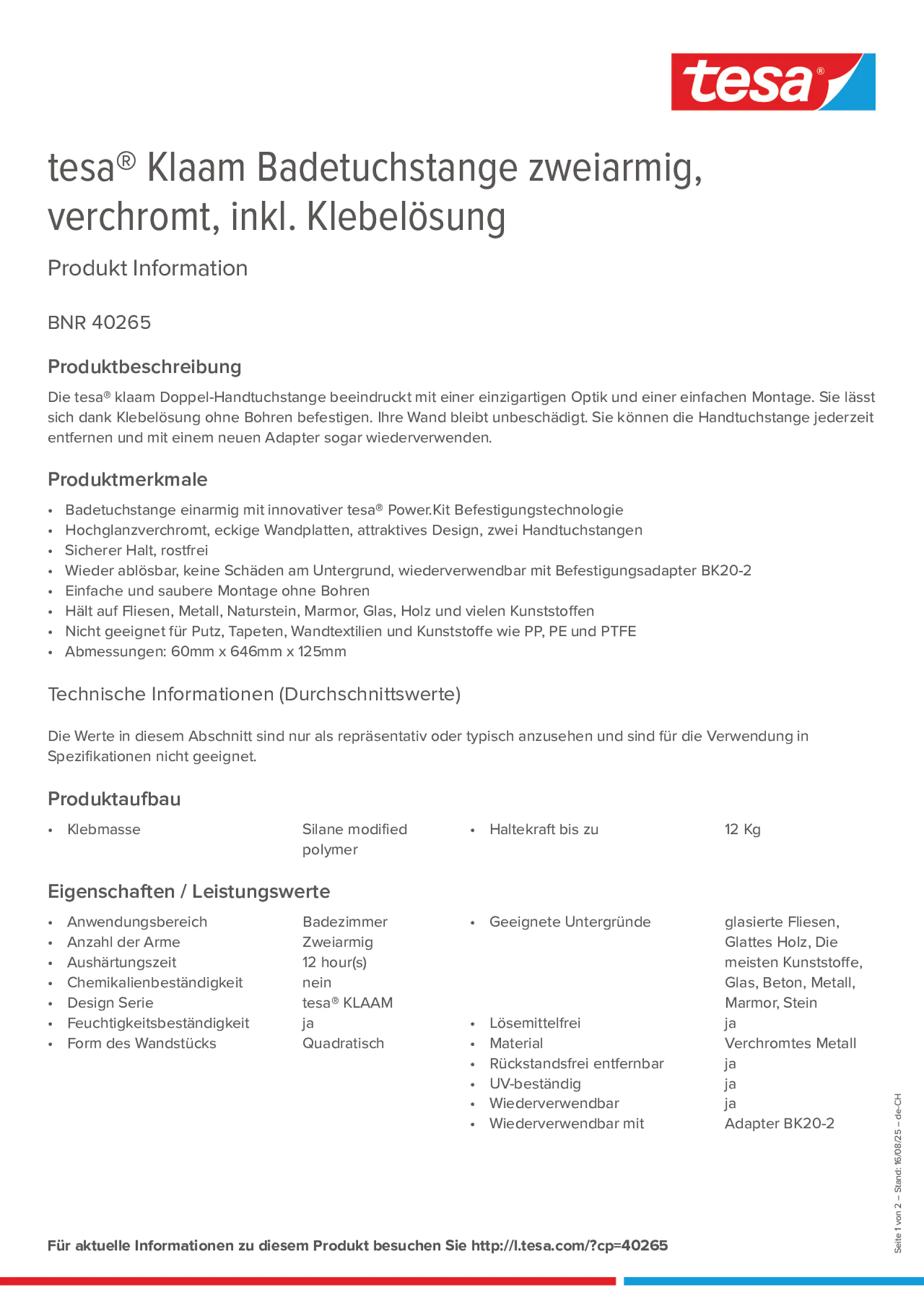 Product information_tesa® 40265_de-CH_fr-CH