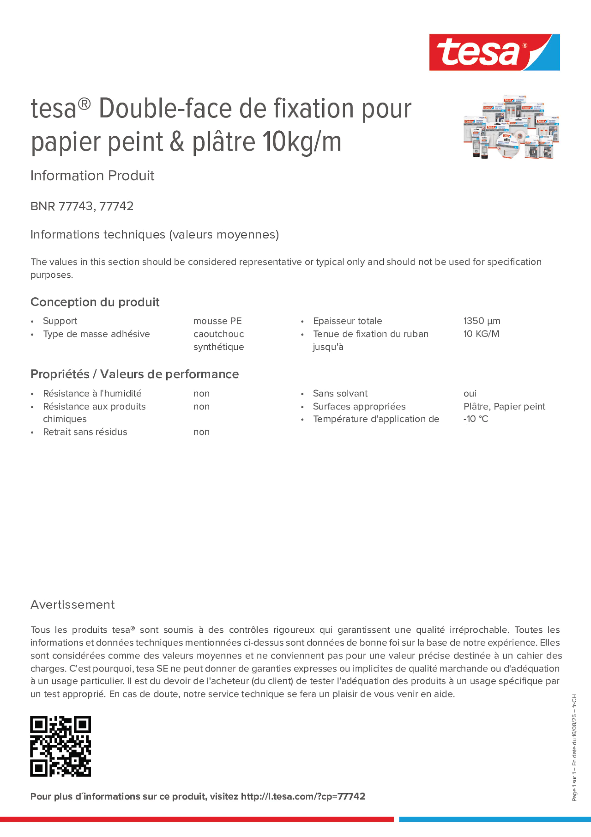 Product information_tesa® 77742_de-CH_fr-CH
