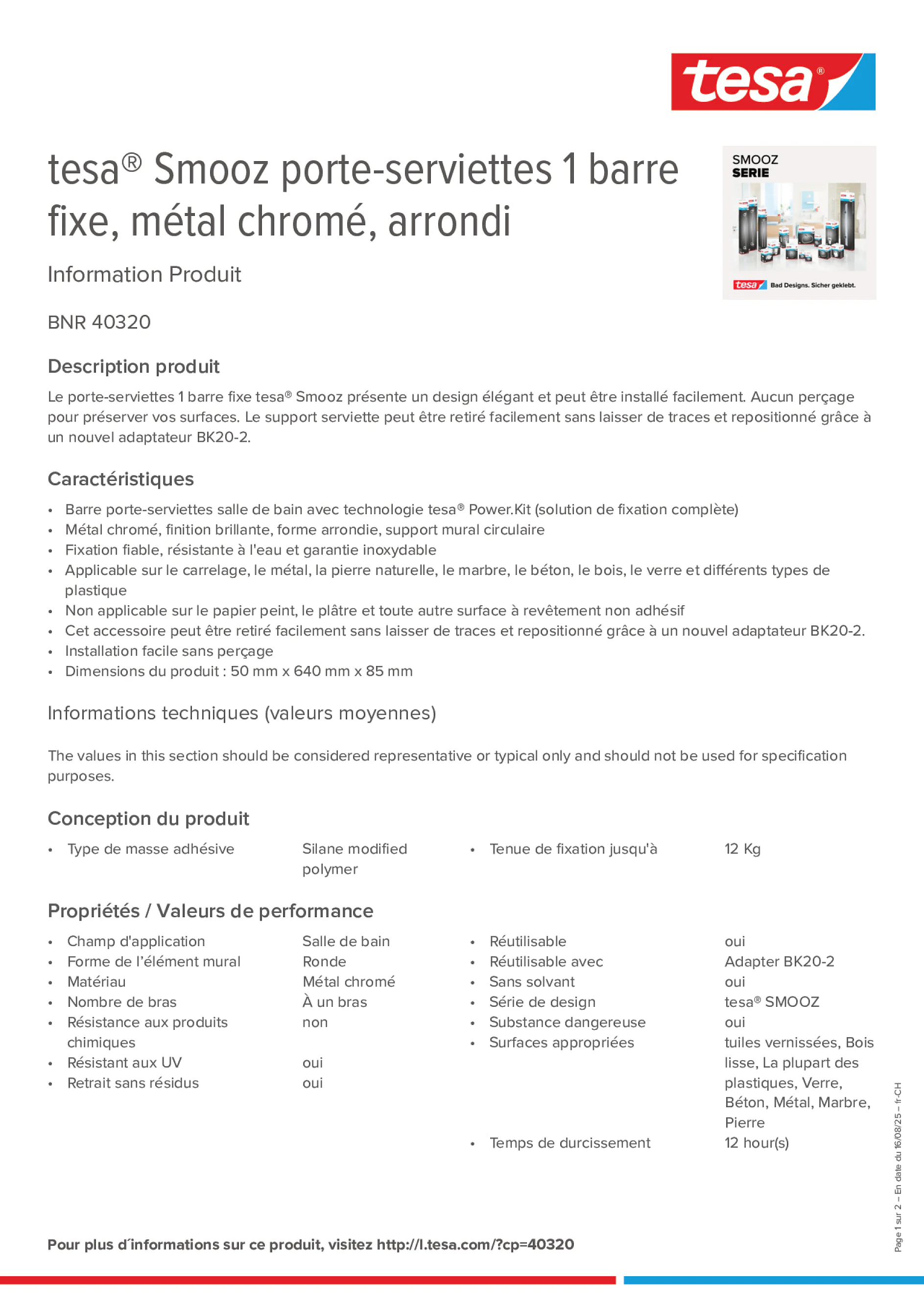 Product information_tesa® 40320_de-CH_fr-CH Product information_tesa® 40320_de-CH_fr-CH