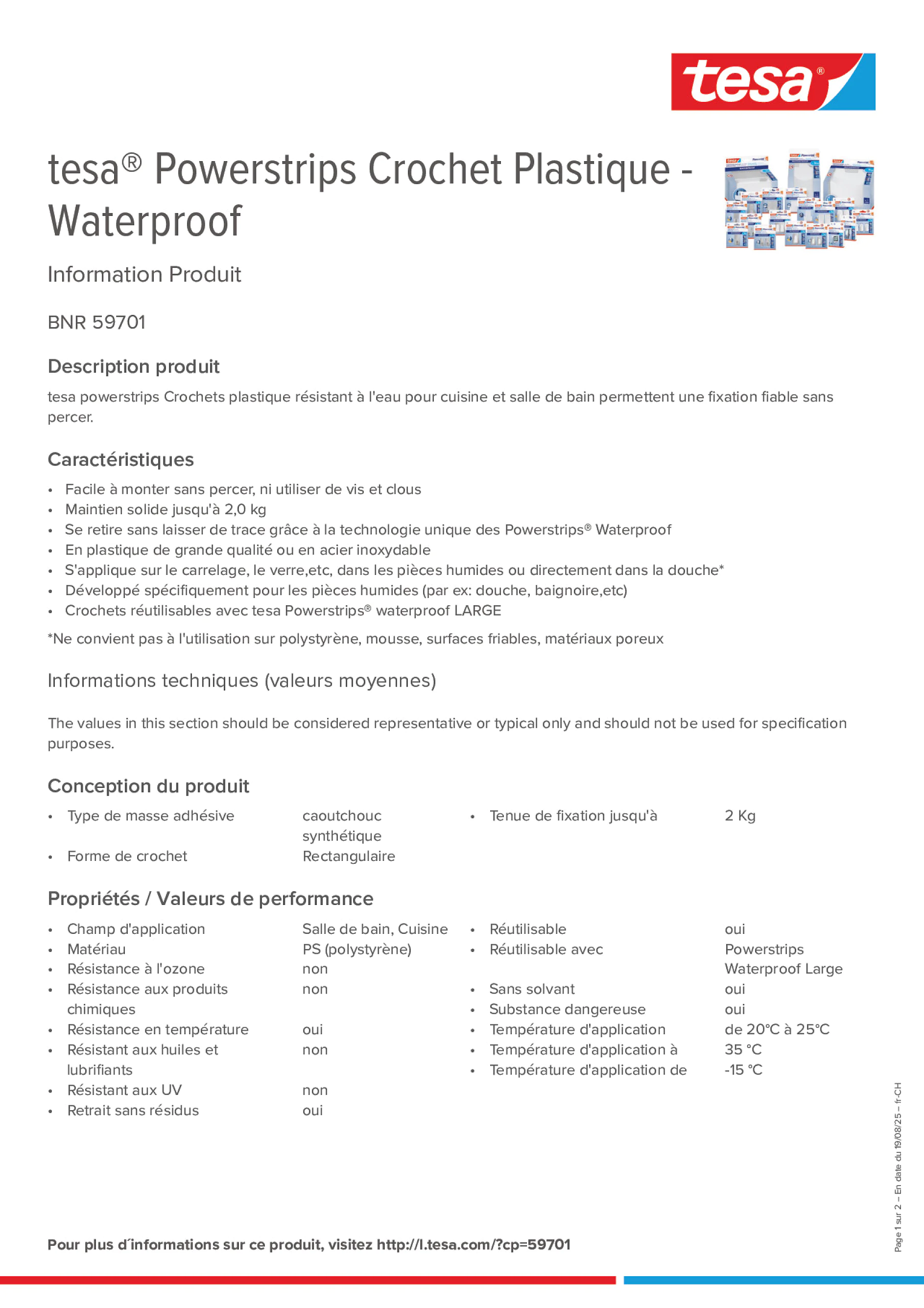 Product information_tesa® Powerstrips 59701_de-CH_fr-CH