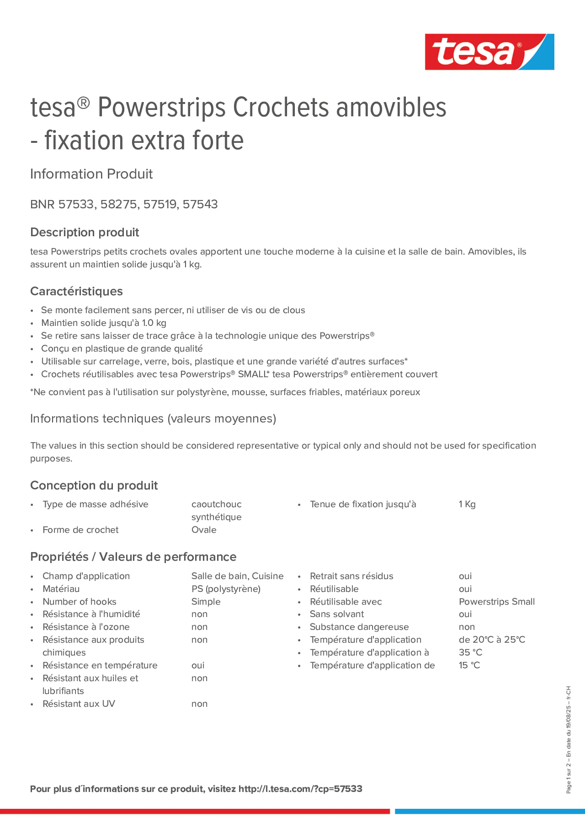 Product information_tesa® Powerstrips 57519_de-CH_fr-CH