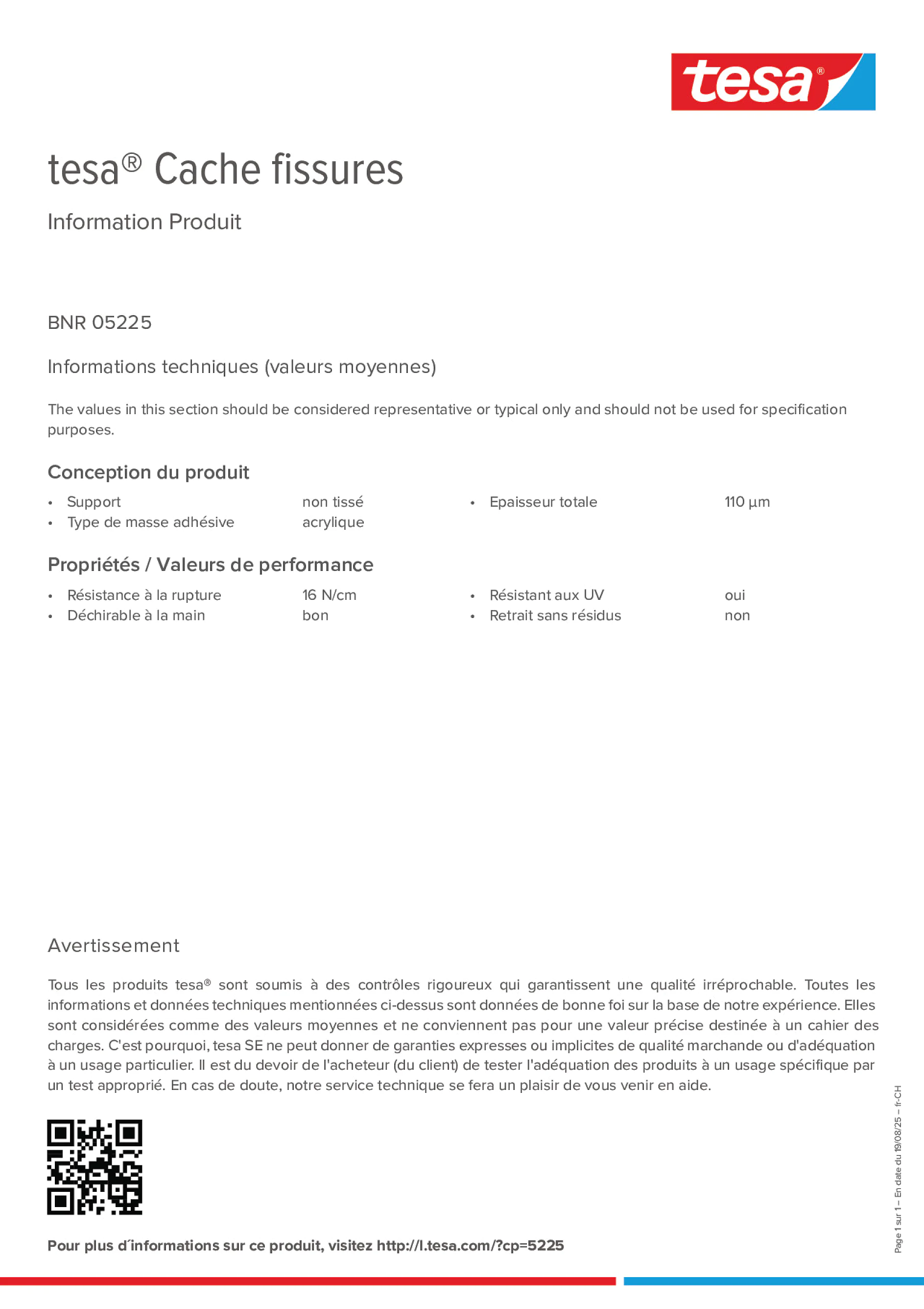 Product information_tesa® 05225_de-CH_fr-CH