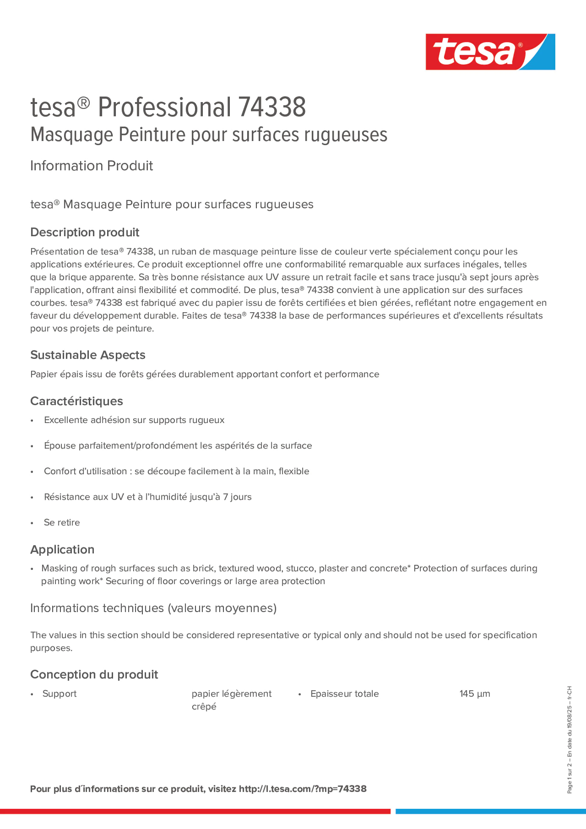 Product information_tesa® Professional 74338_de-CH_fr-CH