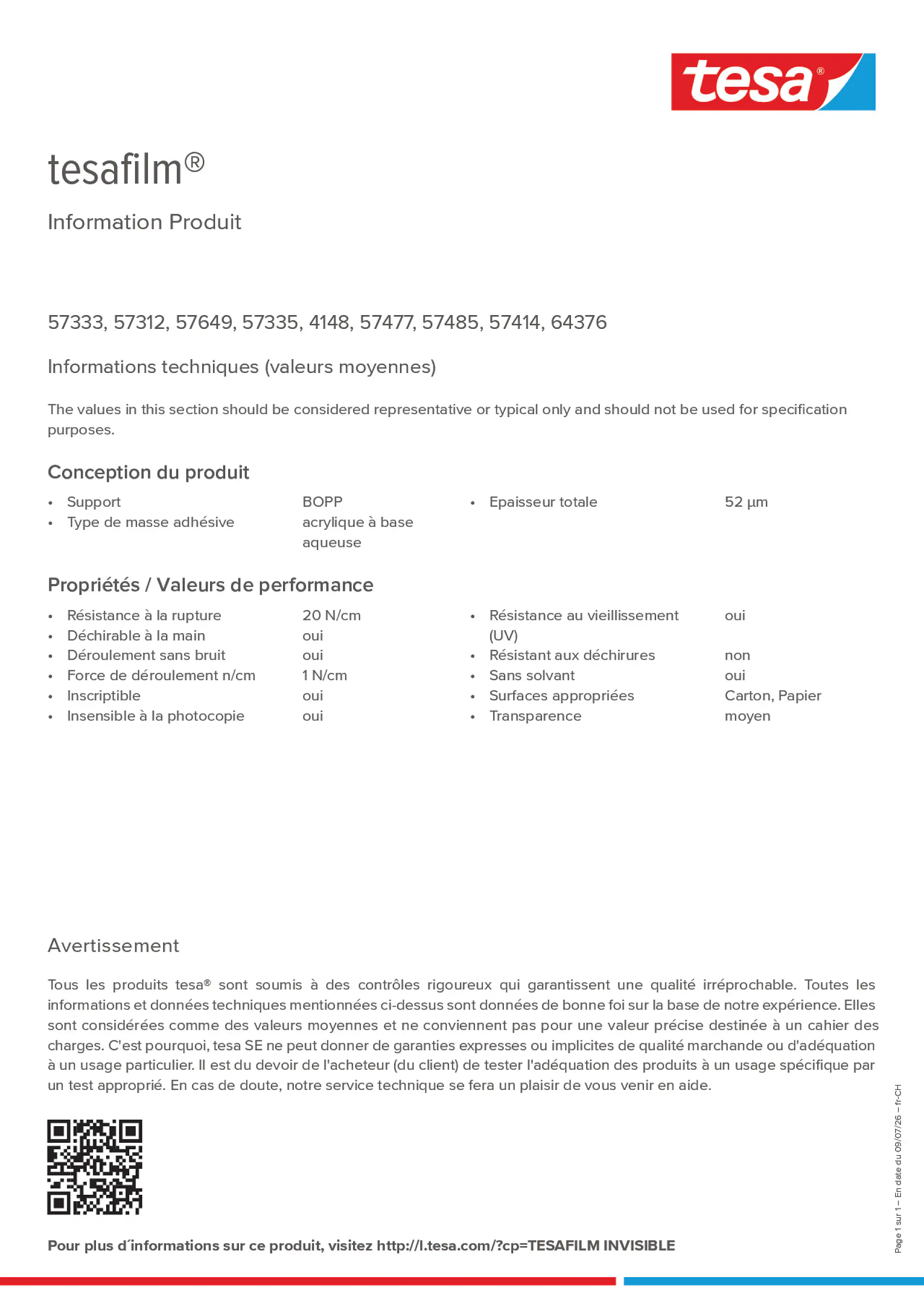 Product information_tesafilm® 4148_de-CH_fr-CH_it-CH