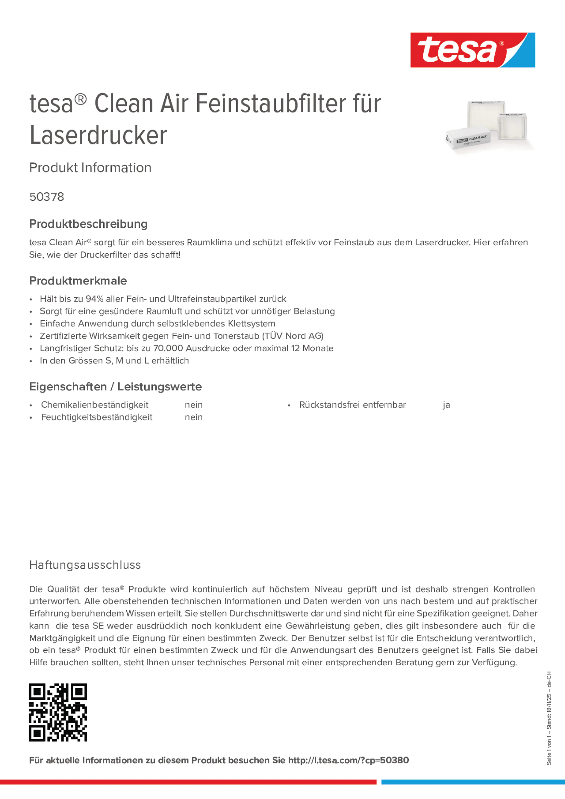 Product information_tesa® Clean Air 50378_de-CH_fr-CH