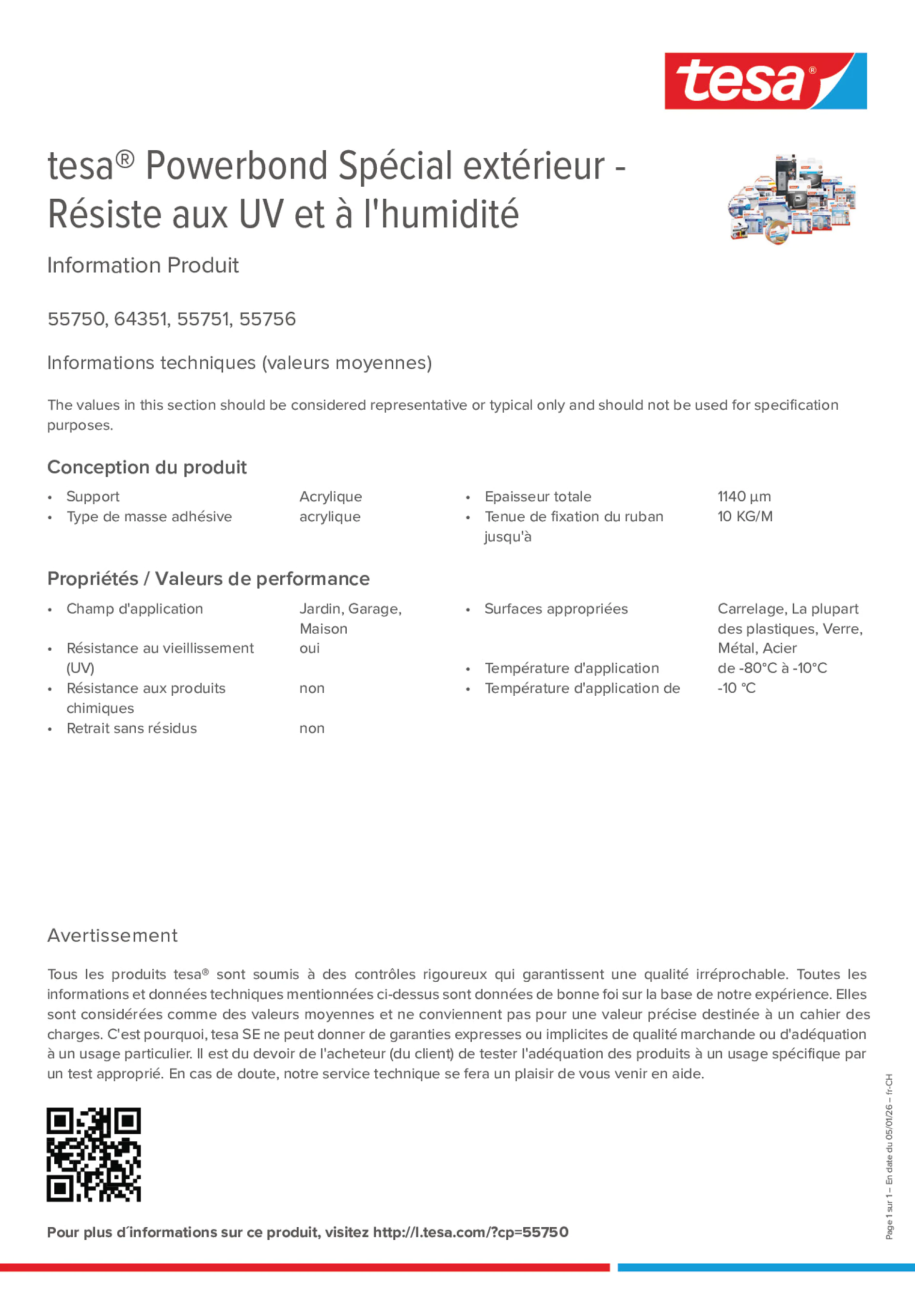 Product information_tesa® Powerbond 55751_de-CH_fr-CH_it-CH