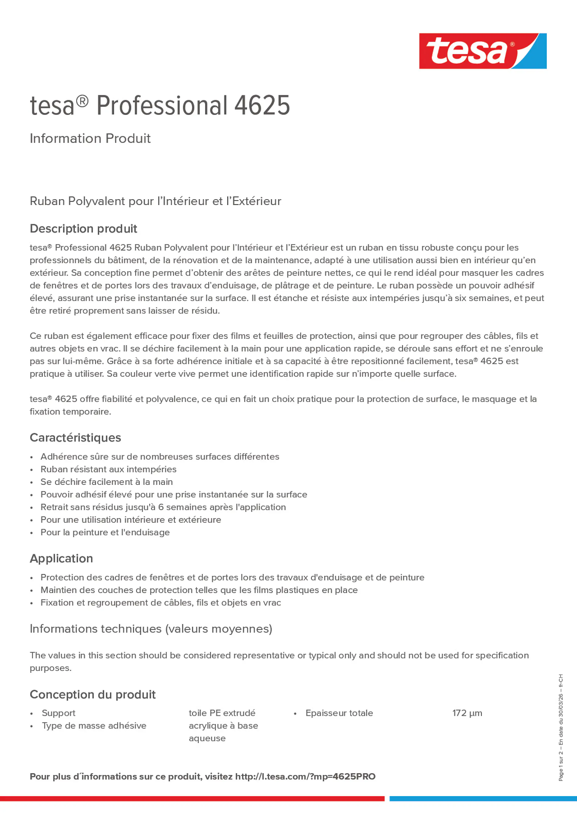 Product information_tesa® Professional 04625_de-CH_fr-CH_it-CH