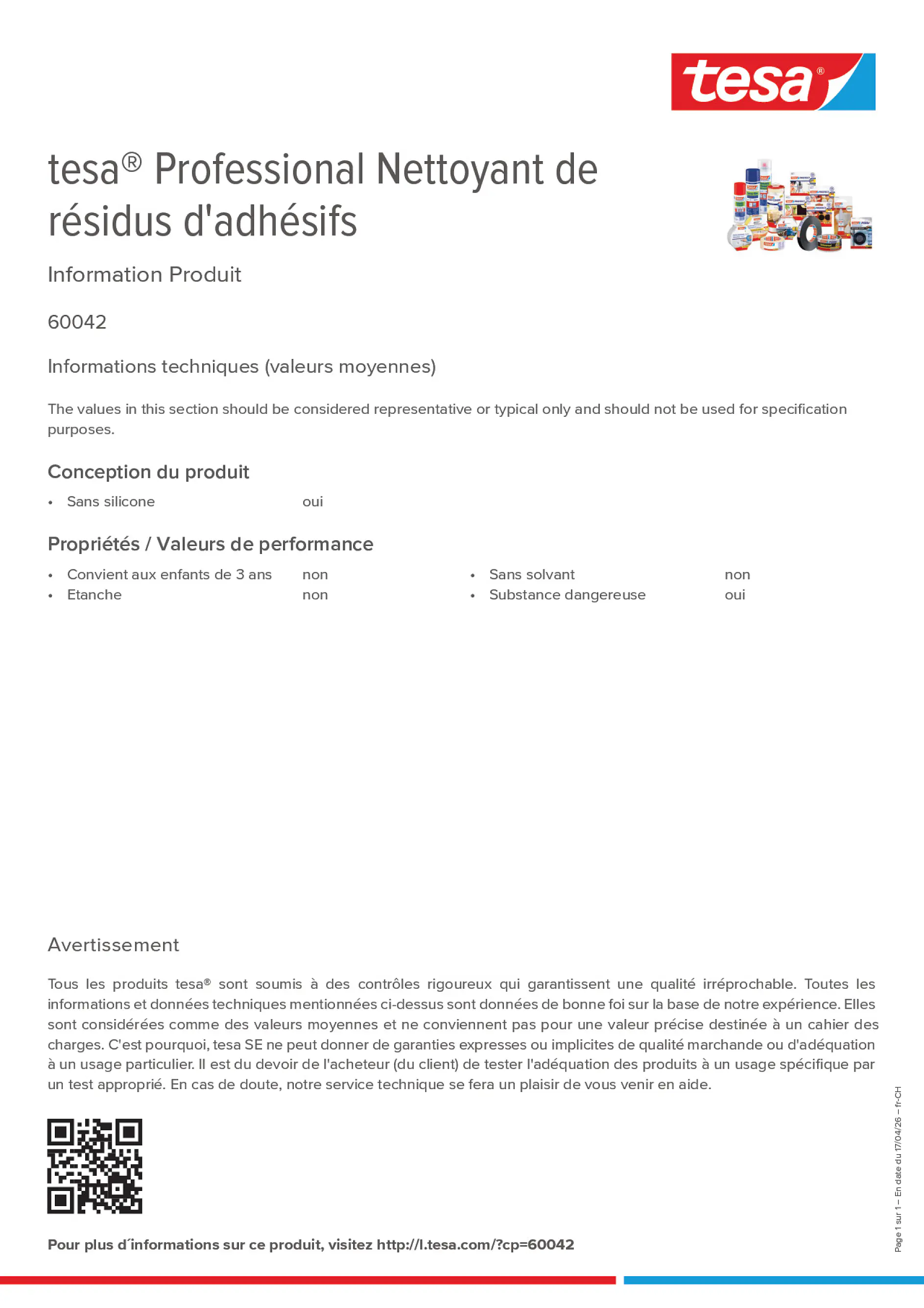 Product information_tesa® Professional 60042_de-CH_fr-CH_it-CH