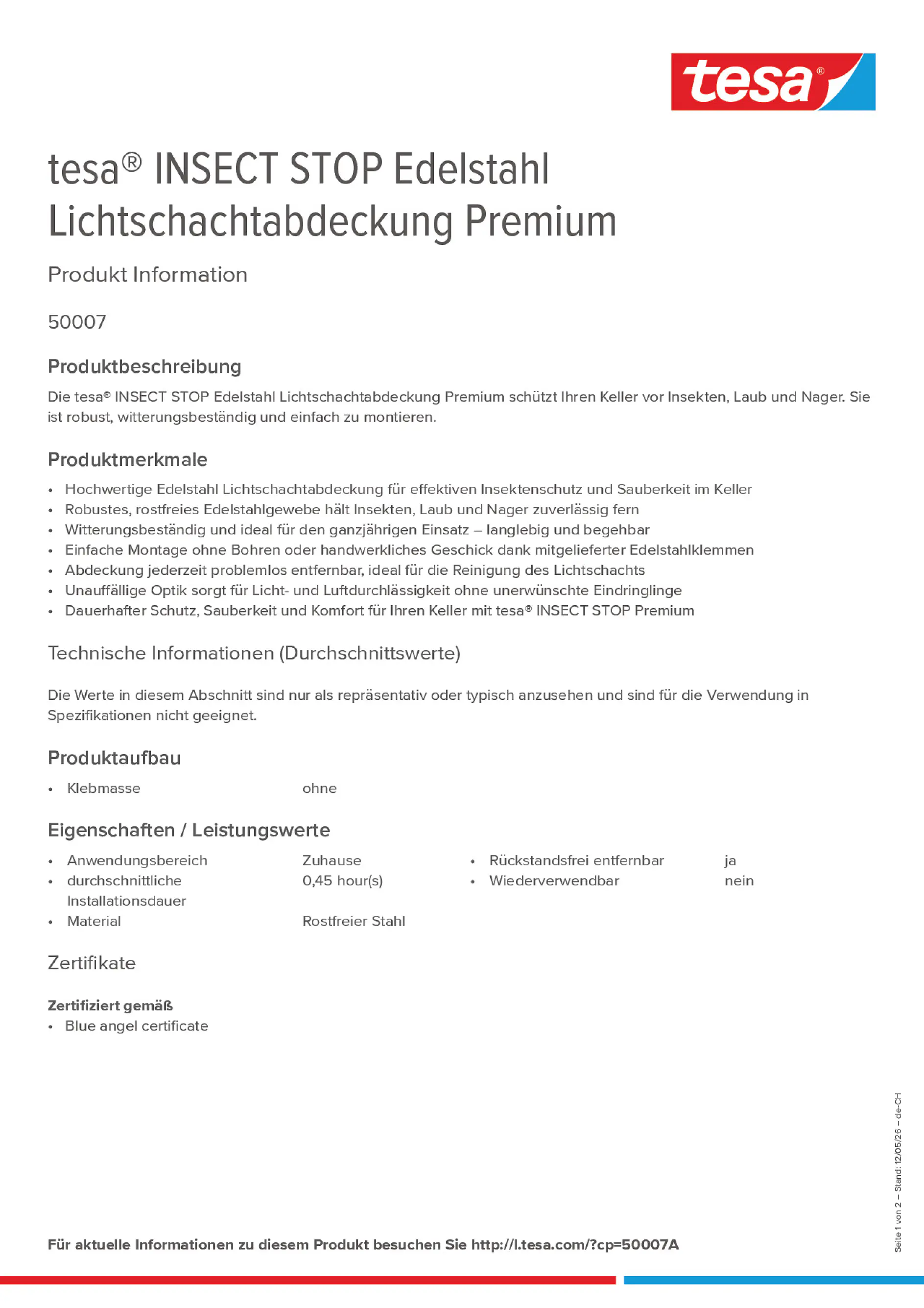 Product information_tesa® 50007A_de-CH_fr-CH_it-CH