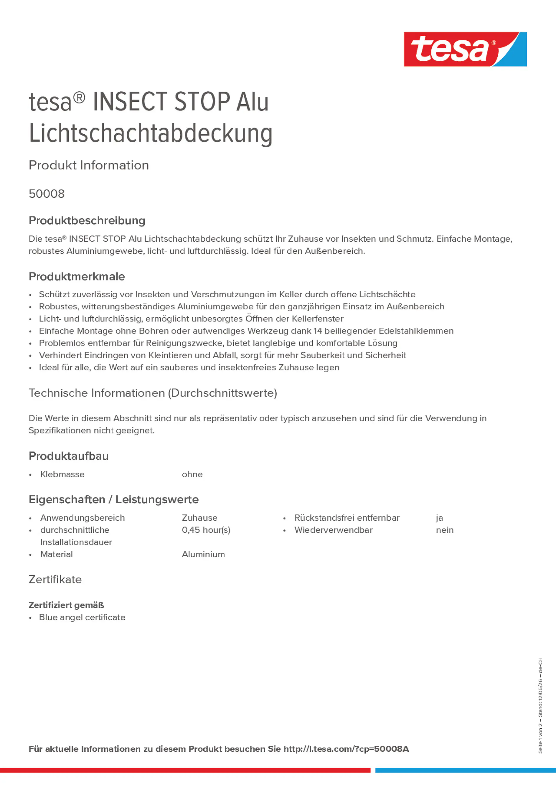 Product information_tesa® 50008A_de-CH_fr-CH_it-CH