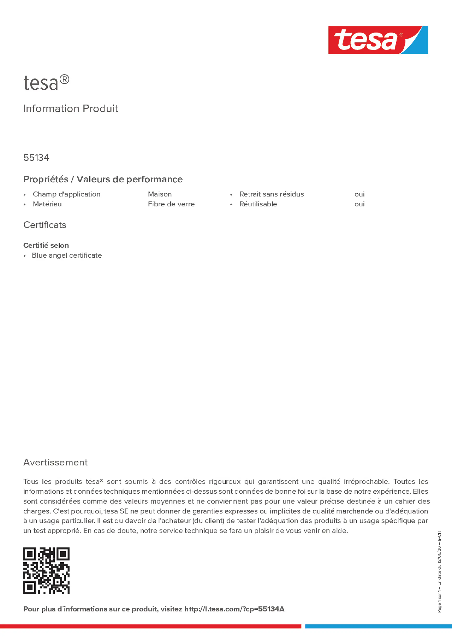 Product information_tesa® 55134A_de-CH_fr-CH_it-CH