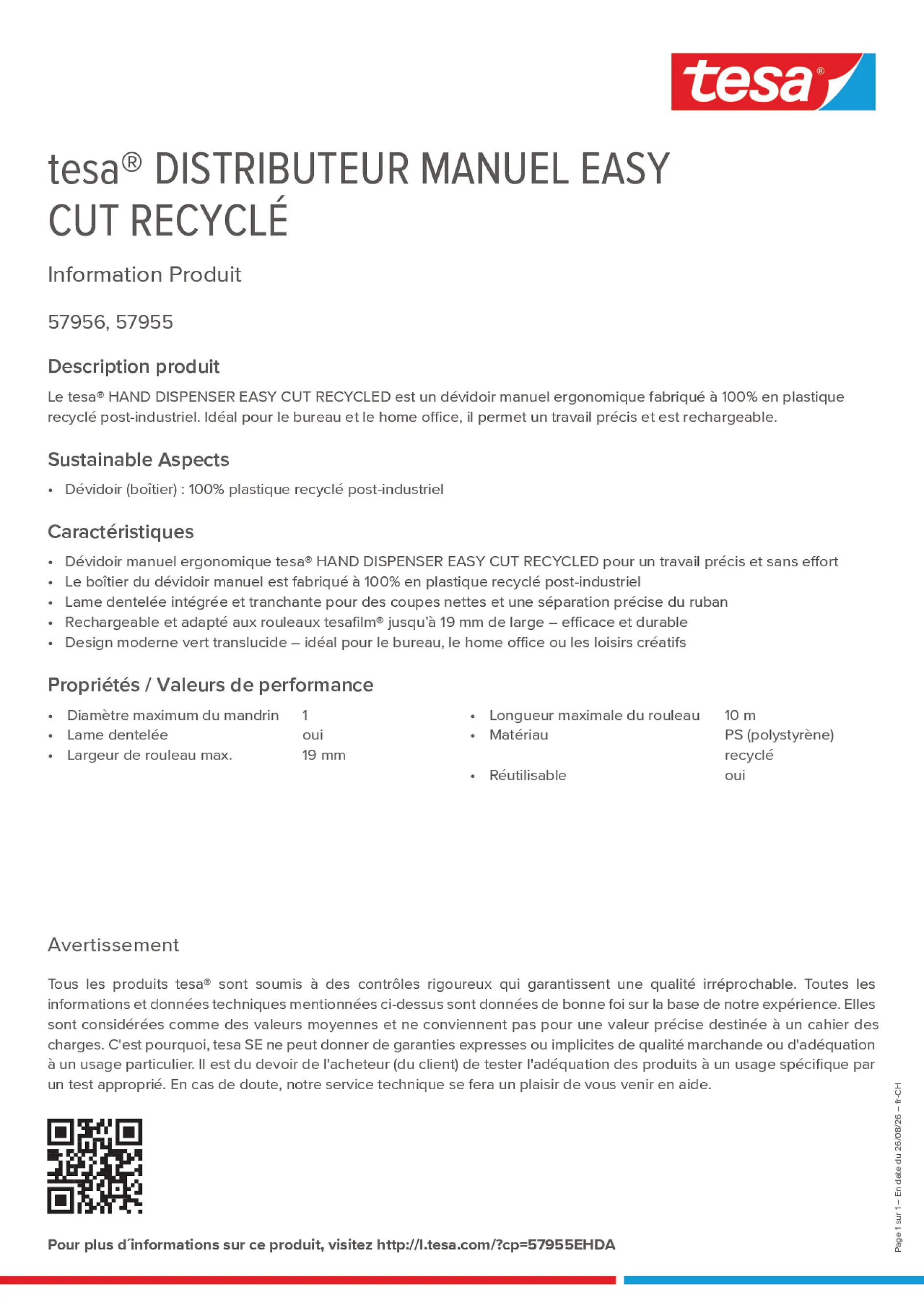 Product information_tesa® 57955EHDA_de-CH_fr-CH_it-CH