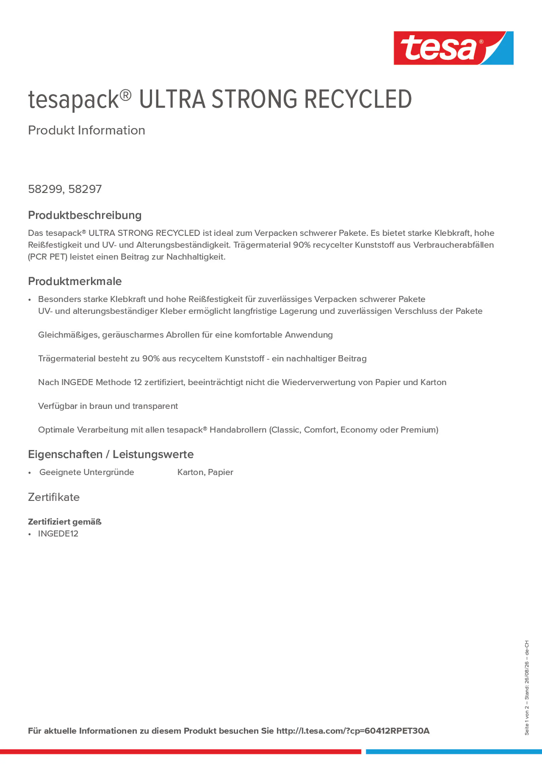 Product information_tesapack® 60412RPET30A_de-CH_fr-CH_it-CH