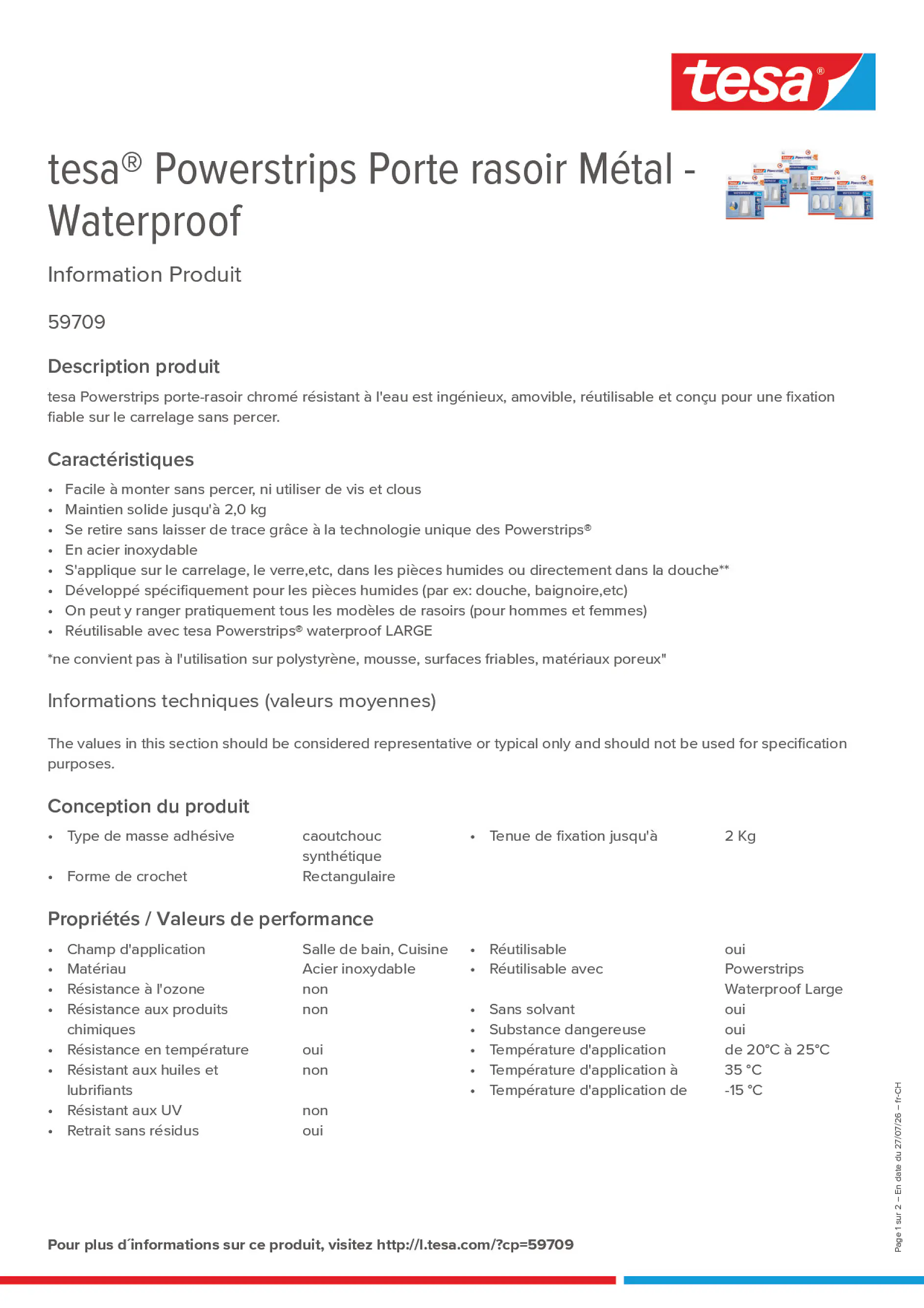 Product information_tesa® Powerstrips 59709_de-CH_fr-CH_it-CH
