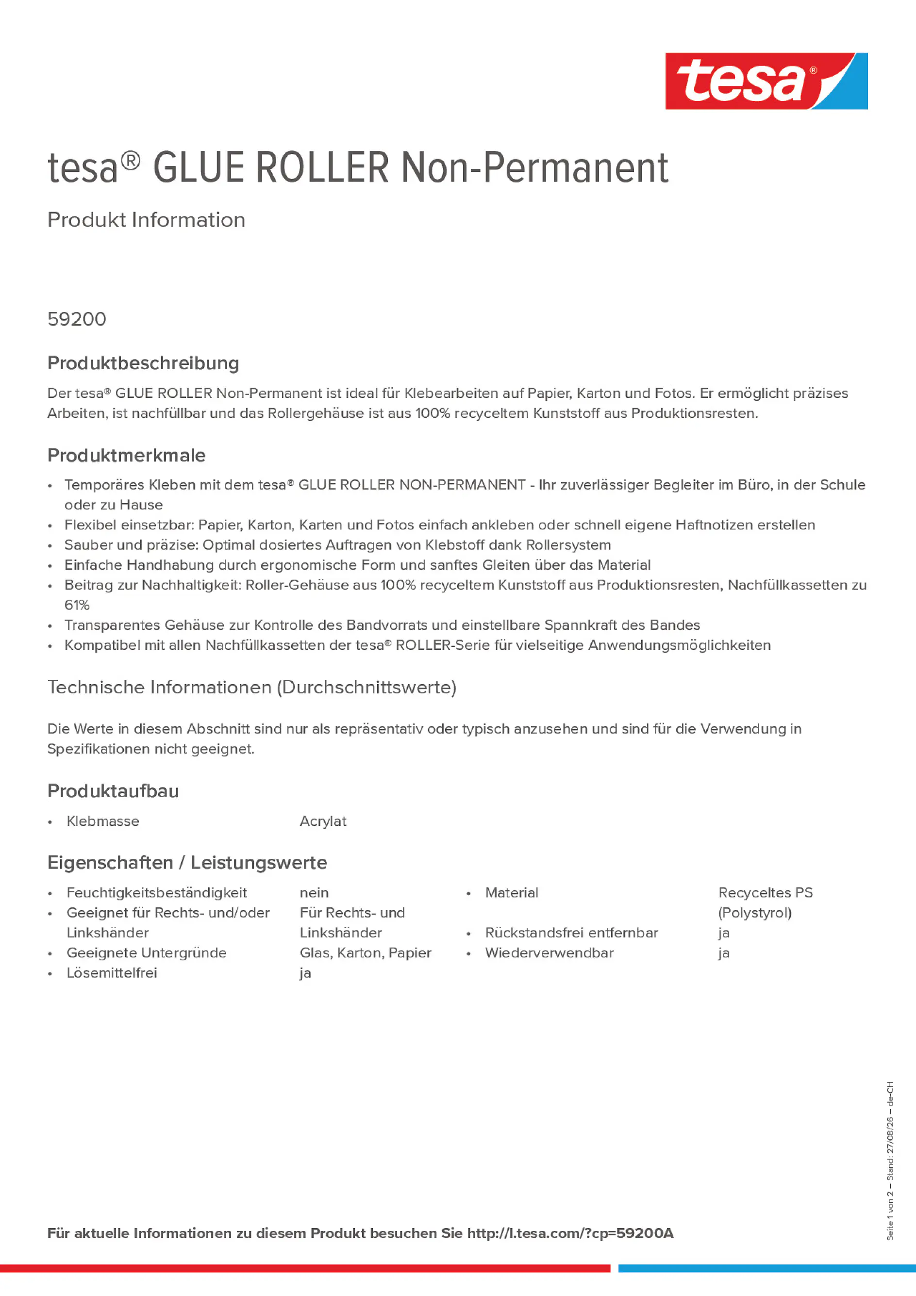 Product information_tesa® 59200A_de-CH_fr-CH_it-CH
