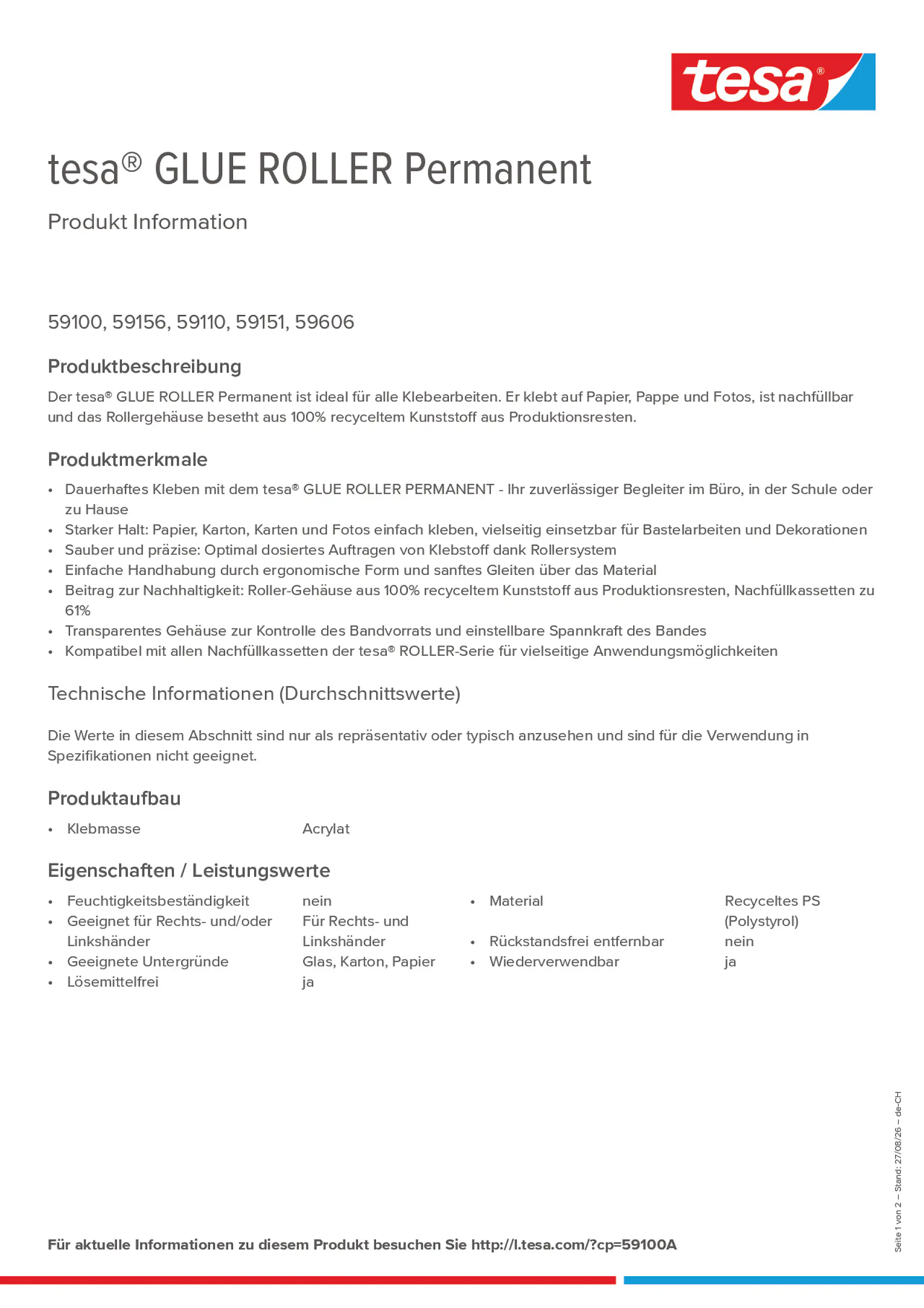 Product information_tesa® 59100A_de-CH_fr-CH_it-CH