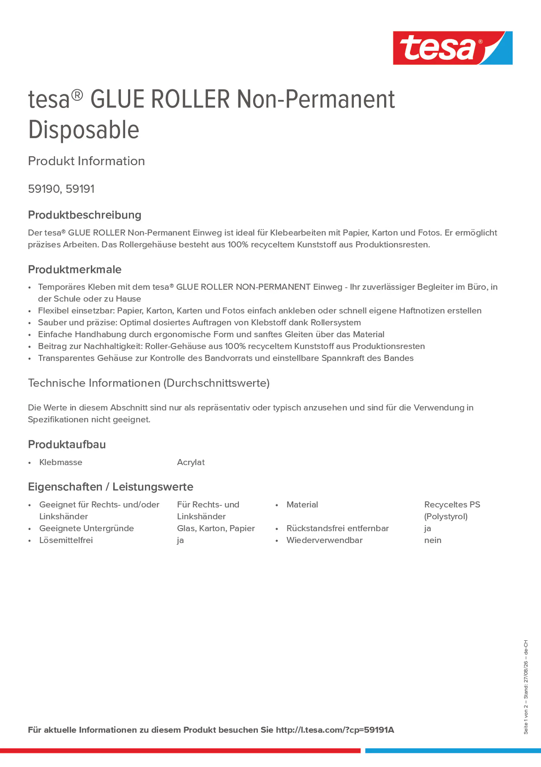 Product information_tesa® 59191A_de-CH_fr-CH_it-CH