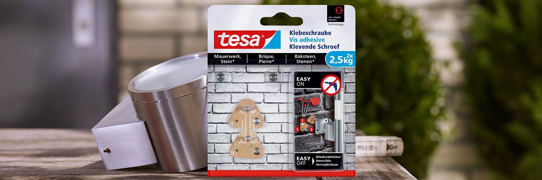 How to use a tesa® Adhesive Screw Triangular for Brick & Stone 2.5kg.