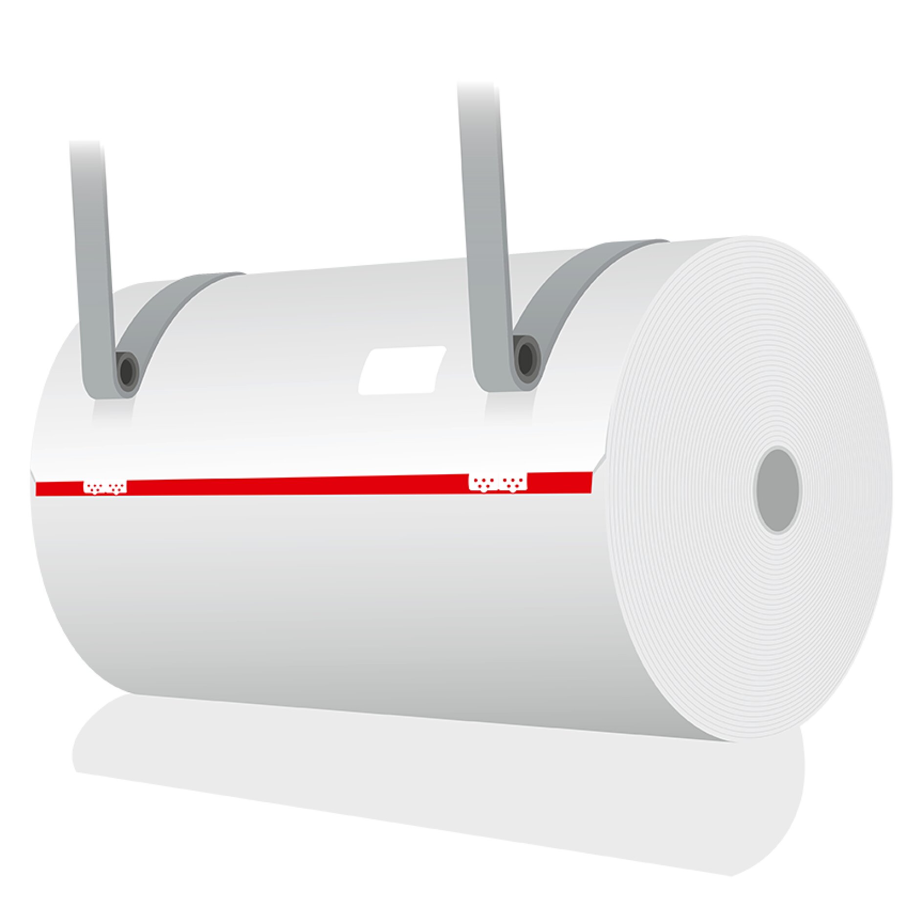 Bobine de papier préparée avant raccord
