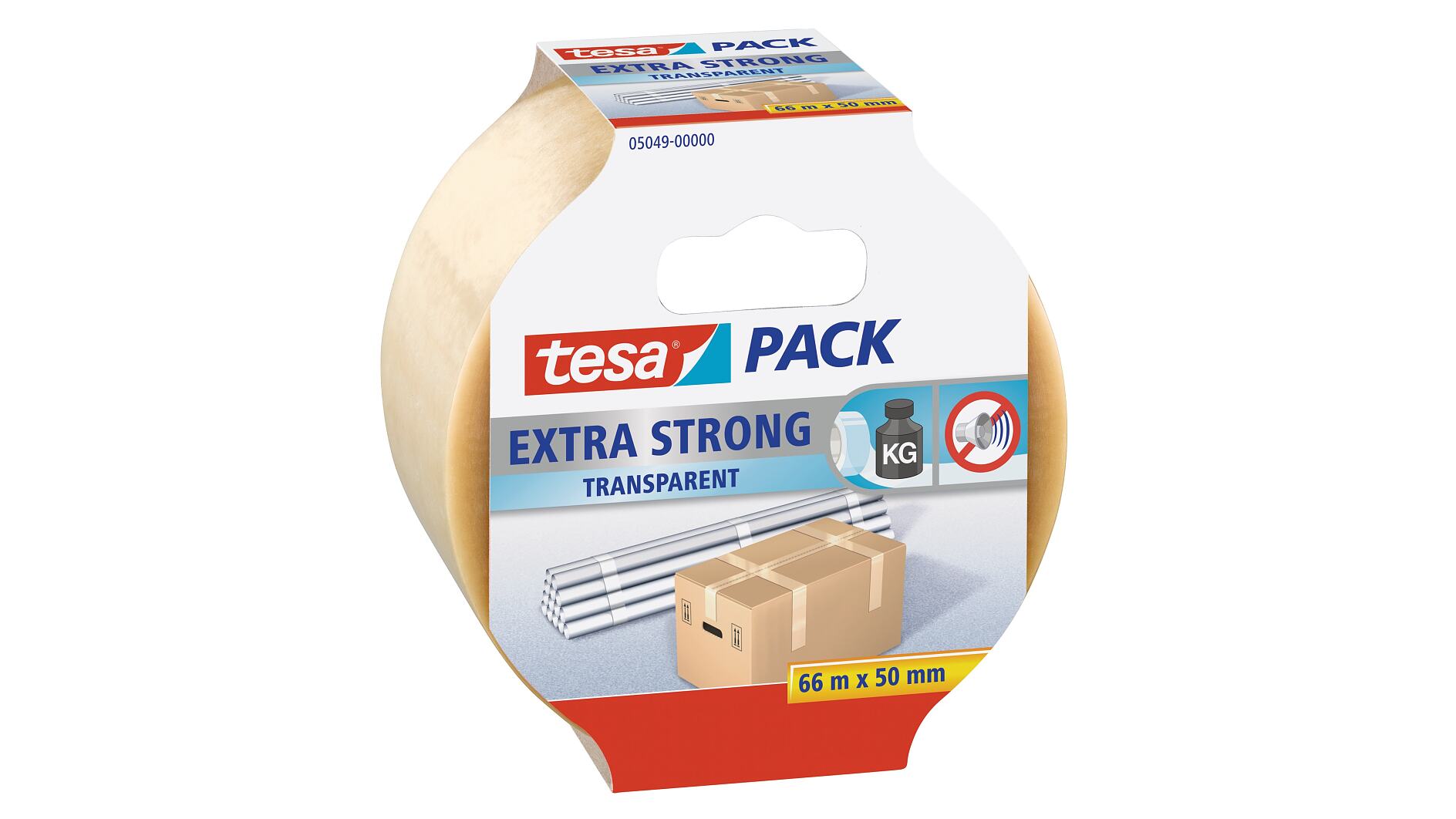 Ruban adhésif d'emballage PVC, extra-résistant, 48 µ, 4100 Tesa sur