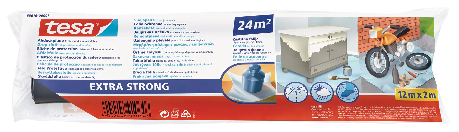 55616-00007
4042448910646
tesa Abdeckplane extra strong 12m x 2,00m