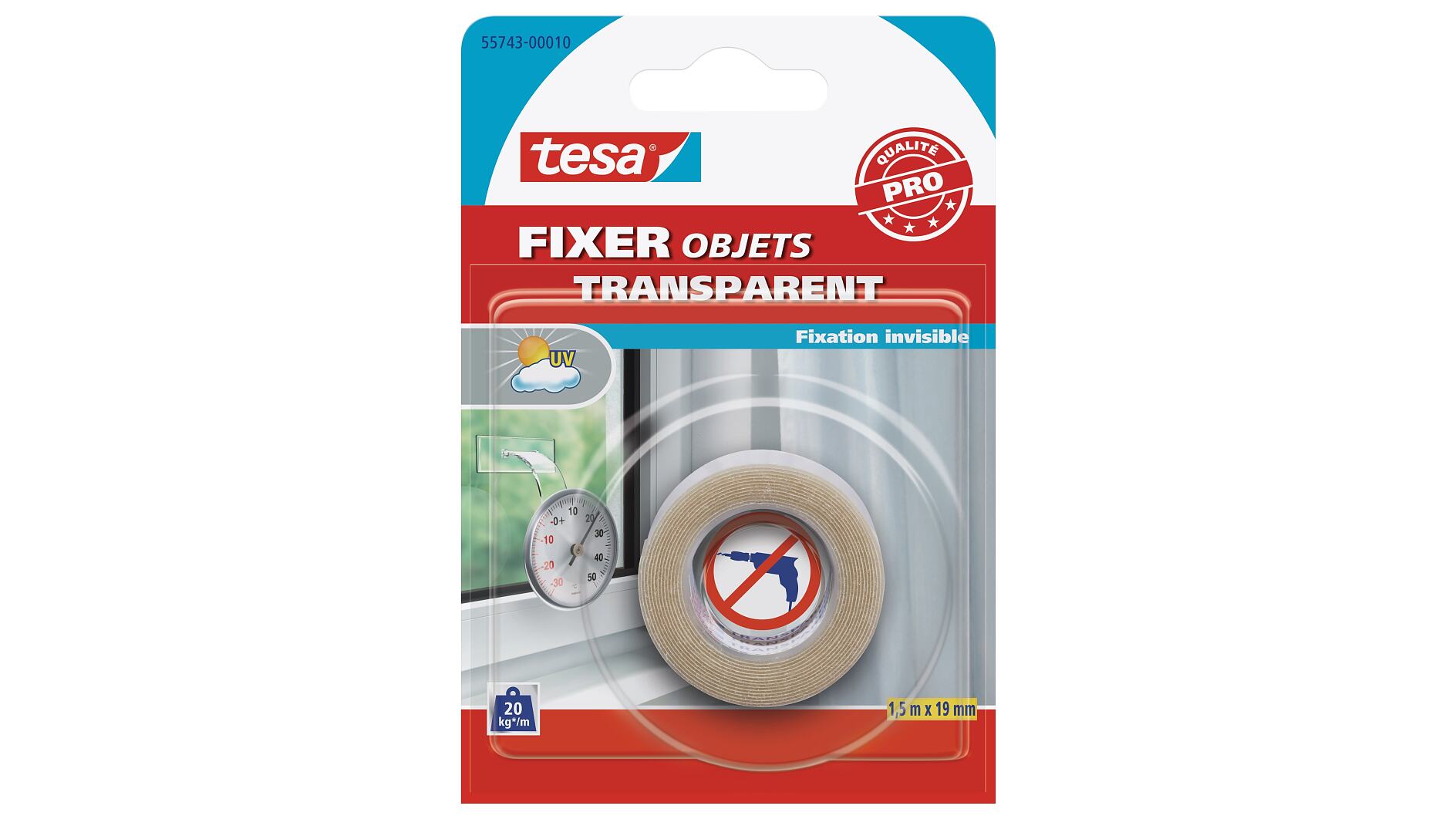 tesa® Fixer Objets Transparent - fixation invisible - tesa