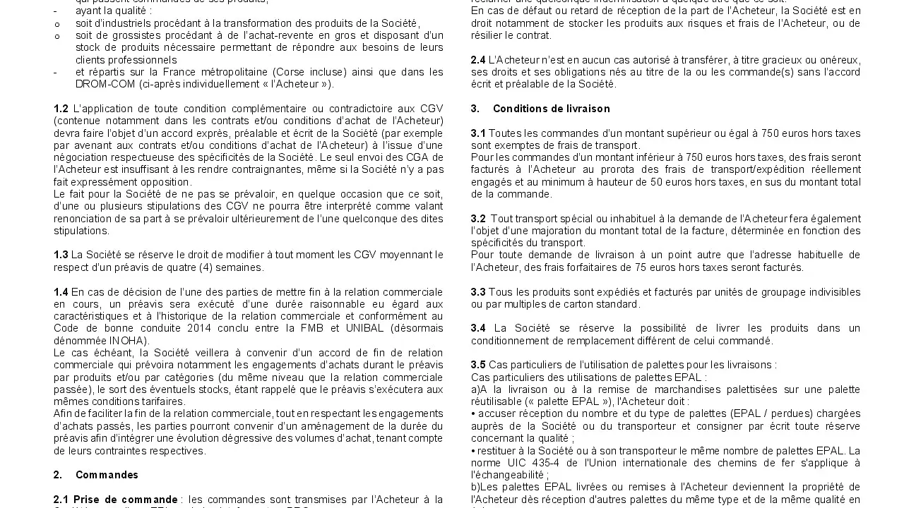 Conditions Generales de Vente tesa SAS