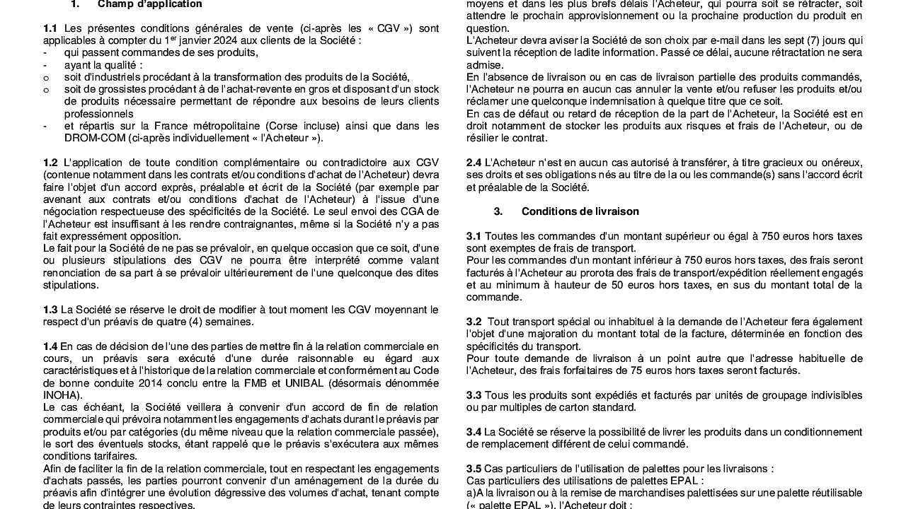 CONDITIONS GENERALES DE VENTE TESA SAS Industrie-Grossiste