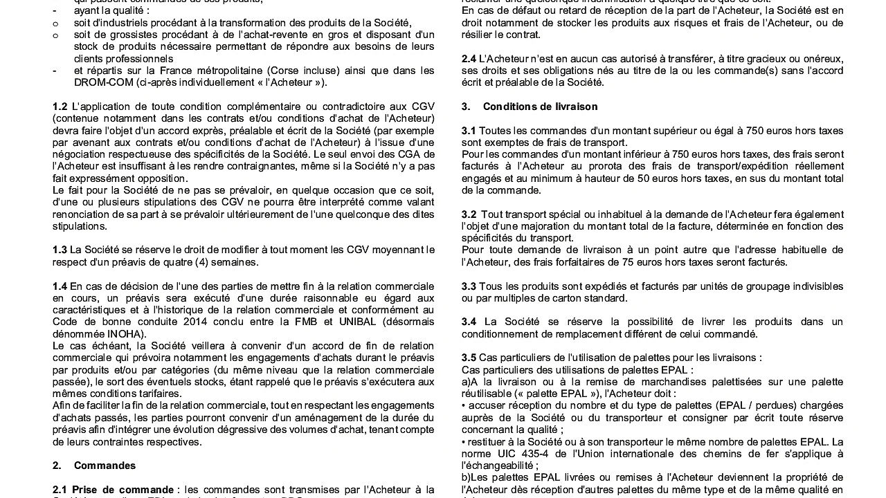 Conditions Generales de Vente tesa SAS