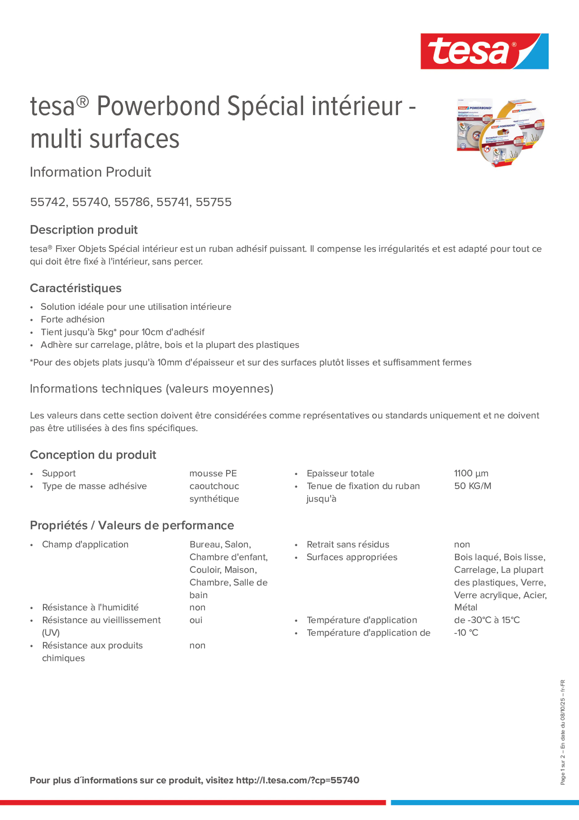 Product information_tesa® Powerbond 55740_fr-FR