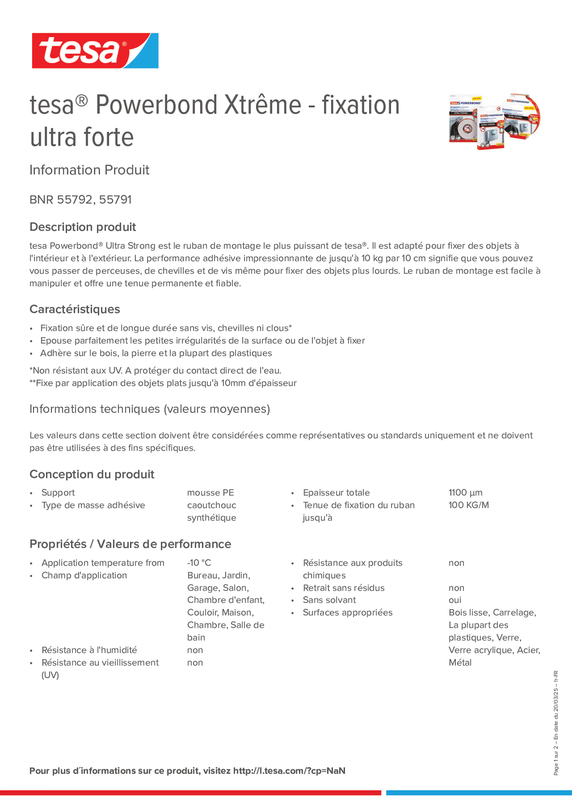 Product information_tesa® Powerbond 55791_fr-FR