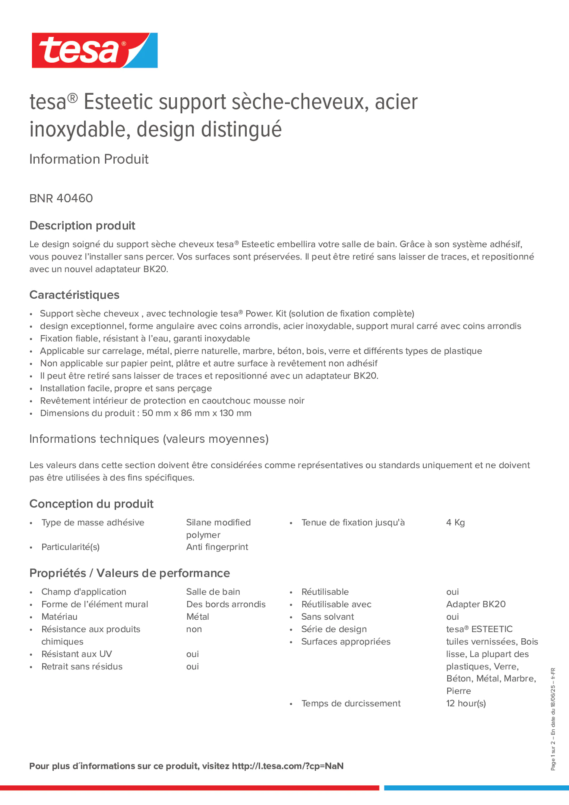 Product information_tesa® 40460_fr-FR