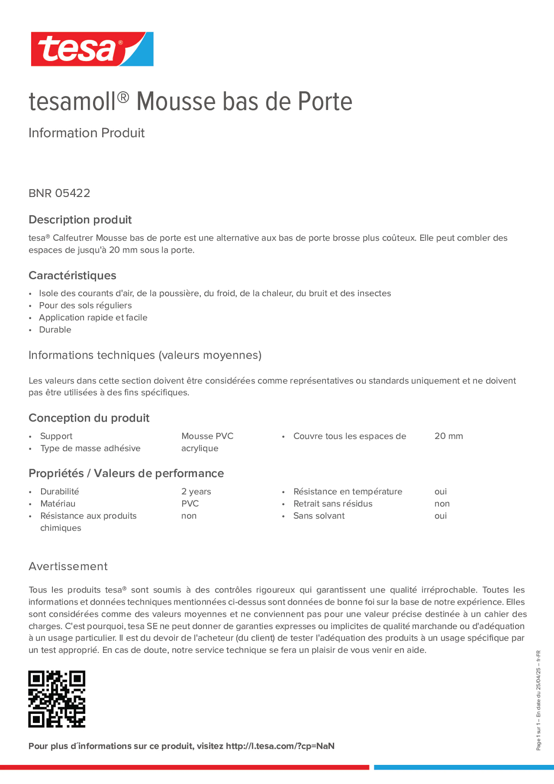 Product information_tesamoll® 05422_fr-FR
