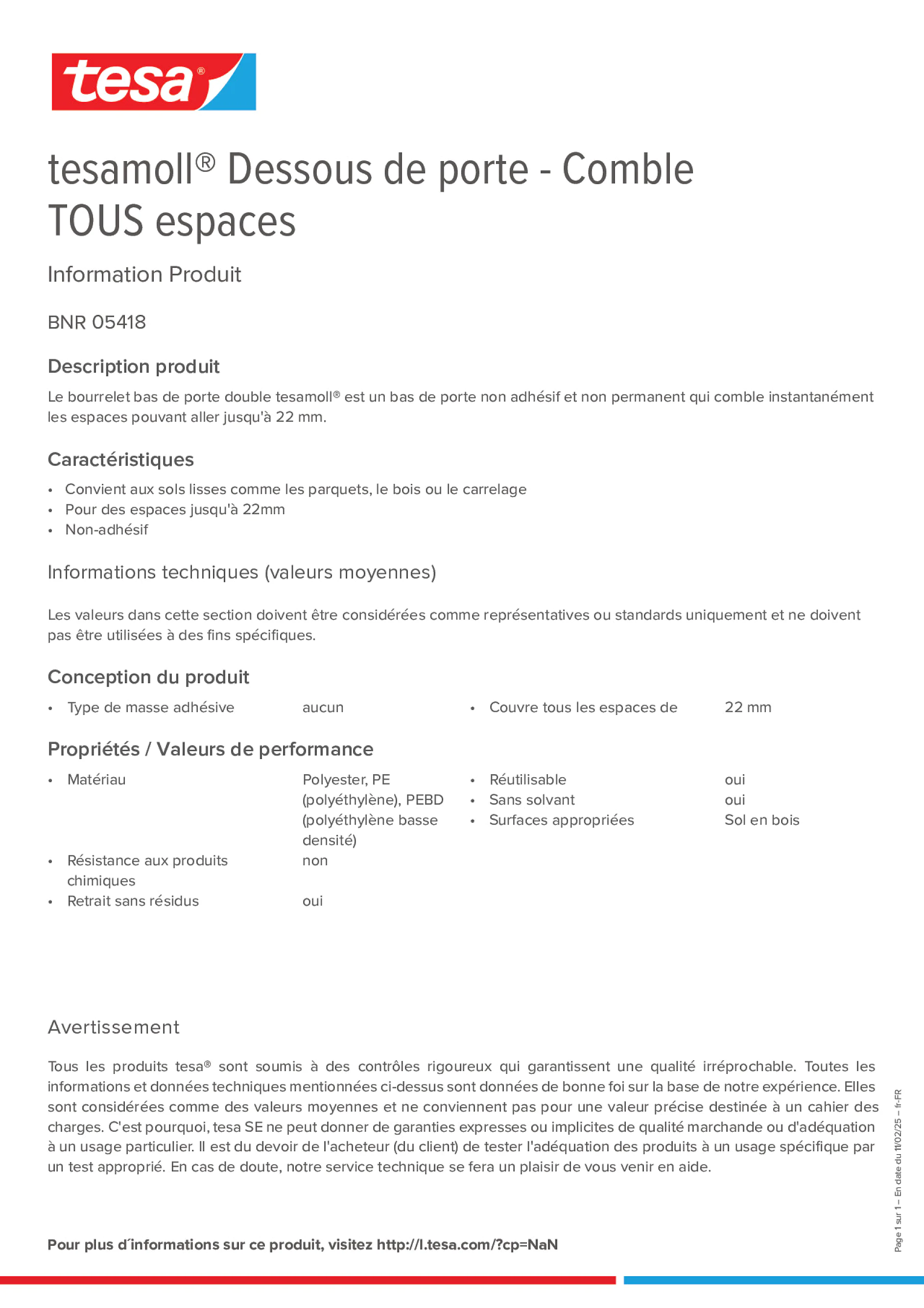 Product information_tesamoll® 05418_fr-FR