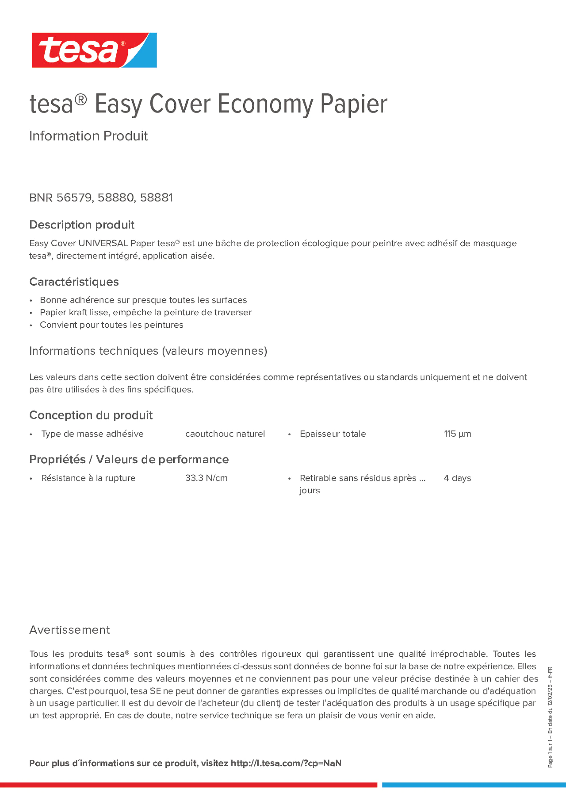 Product information_tesa® Easy Cover 58880_fr-FR
