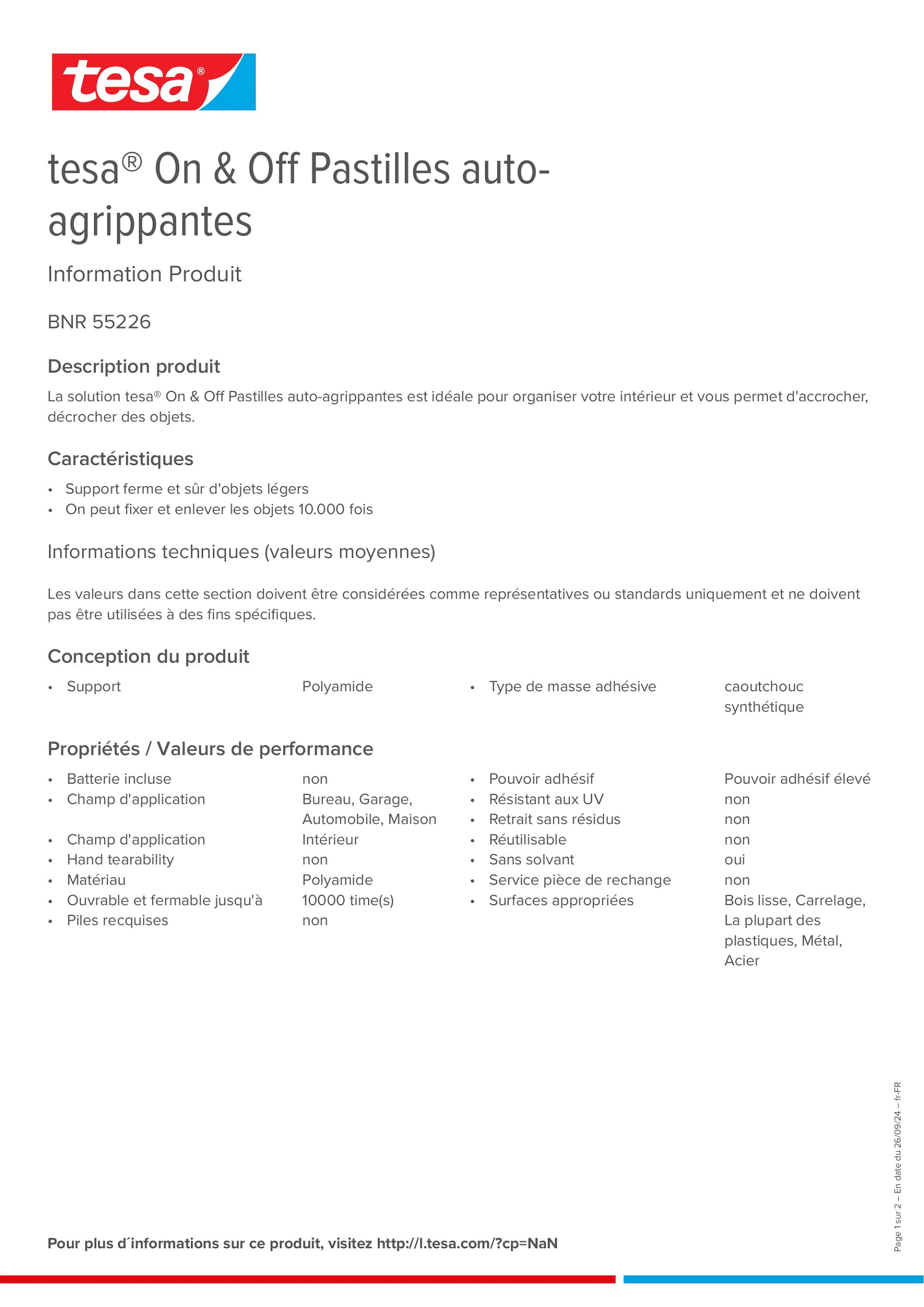 Product information_tesa® On & Off 55226_fr-FR