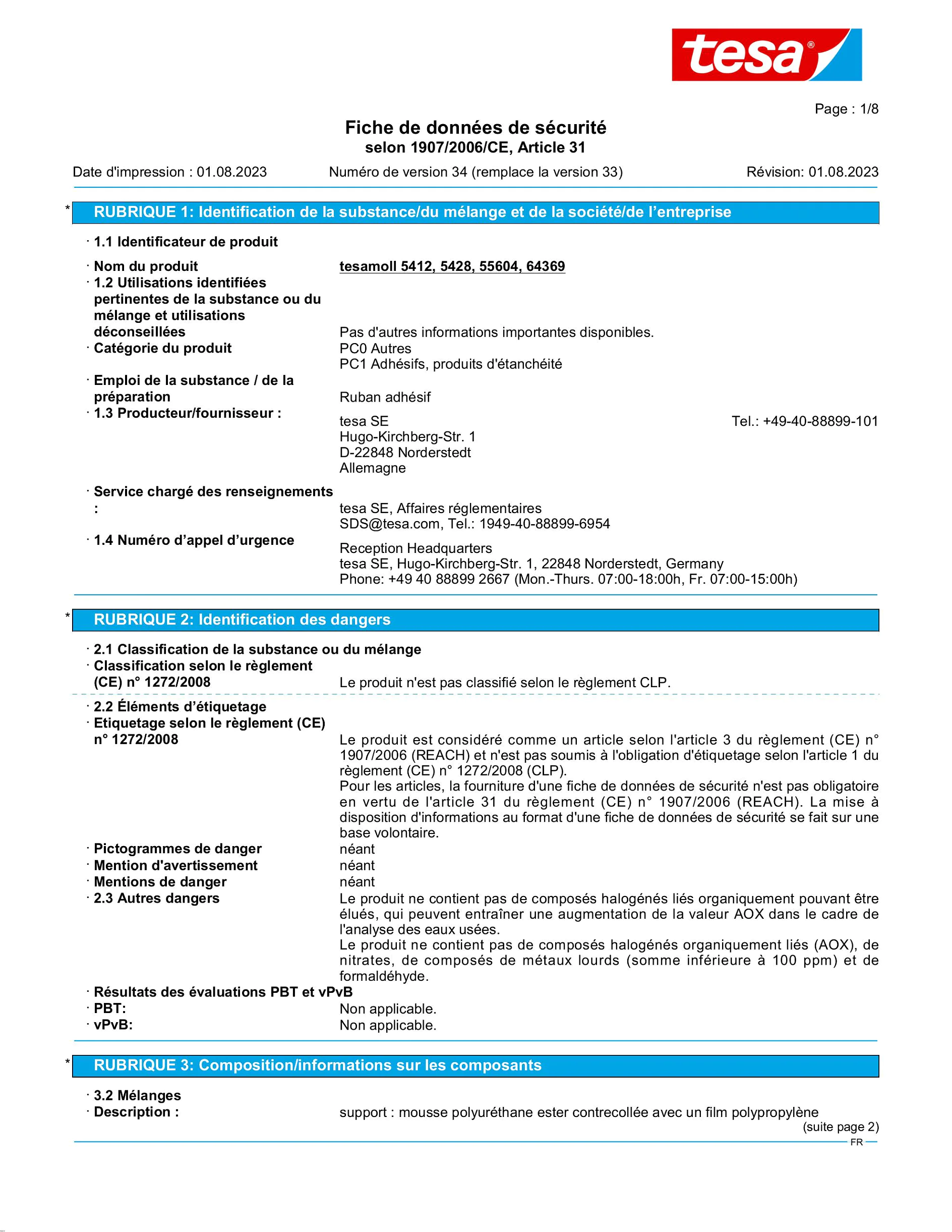 Safety data sheet_tesamoll® 55604_fr-FR_v34