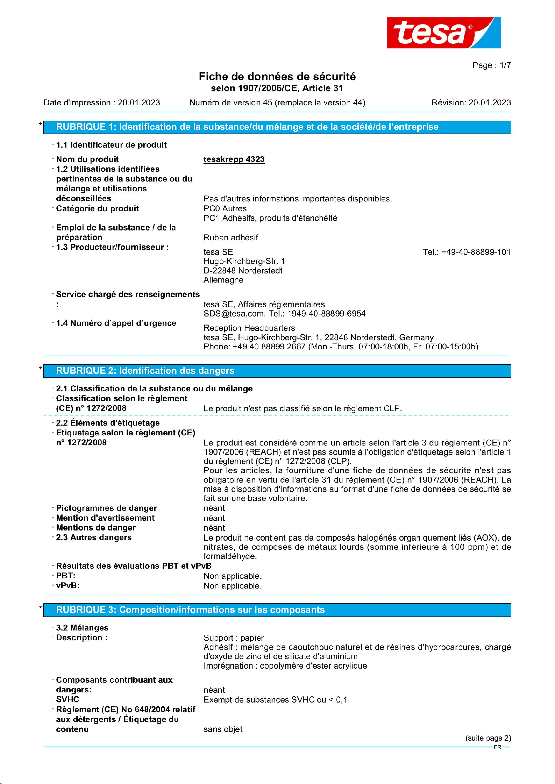 Safety data sheet_tesa® Professional 04323_fr-FR_v45