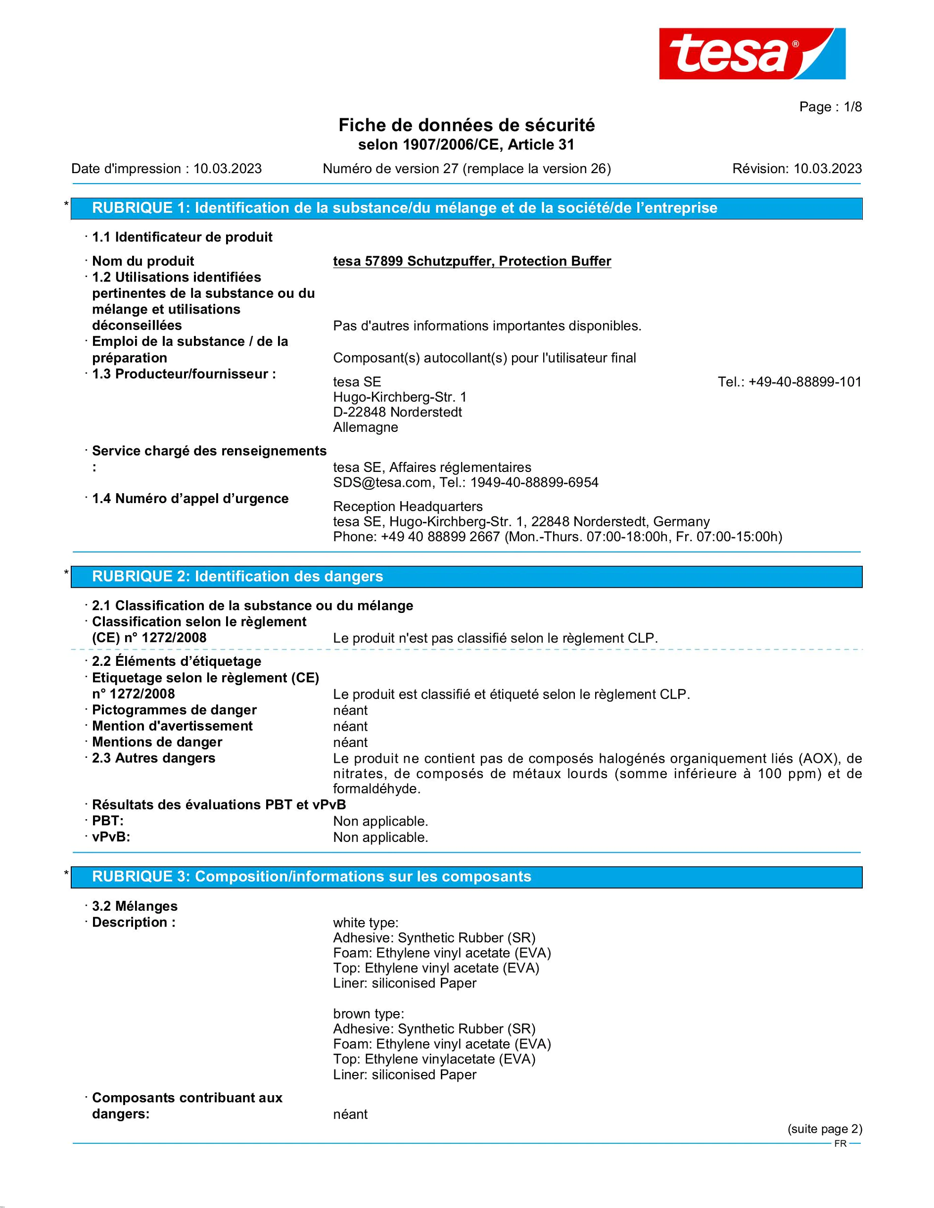 Safety data sheet_tesa® Protect 57705_fr-FR_v27