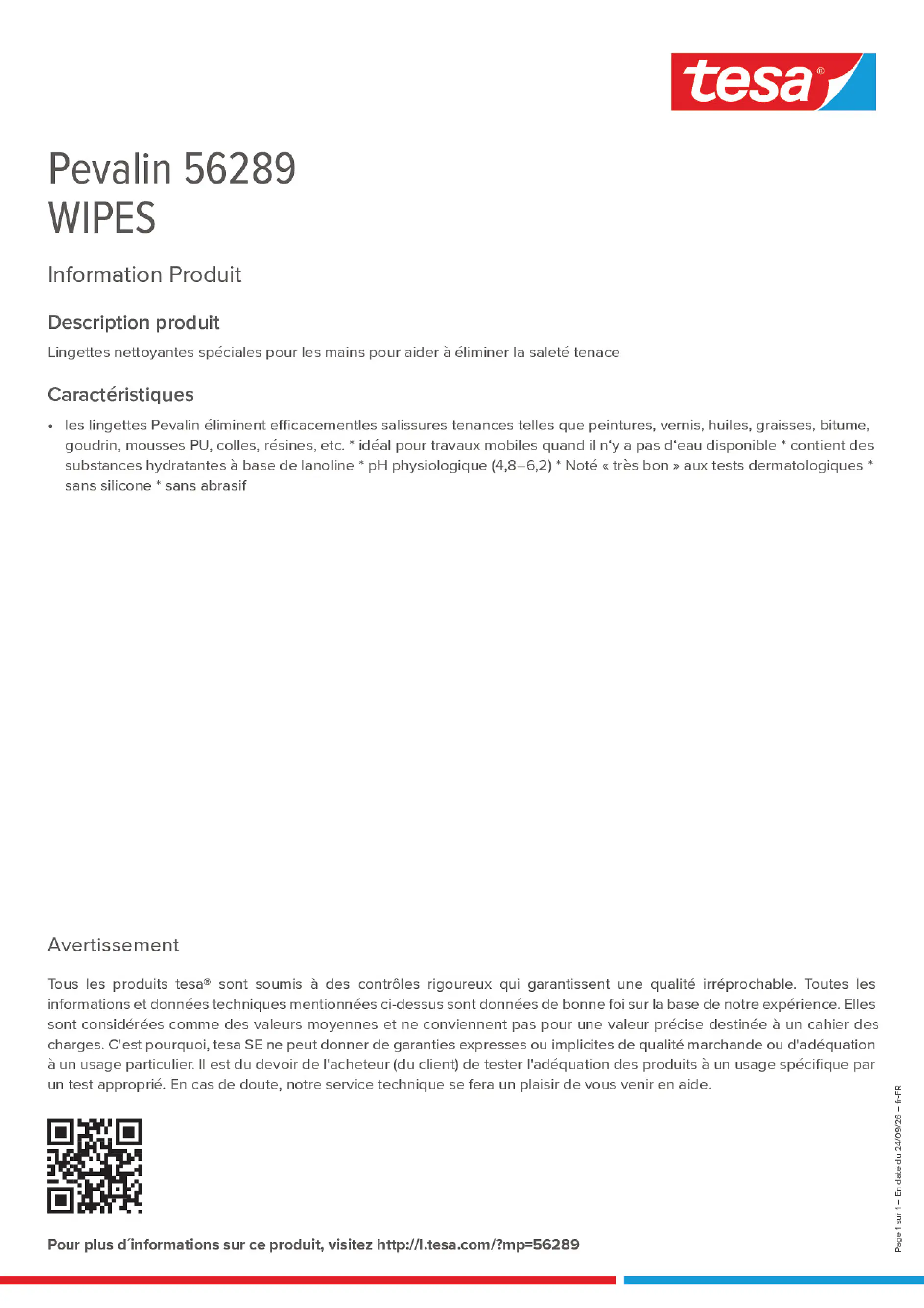 Product information_Pevalin 56289_fr-FR