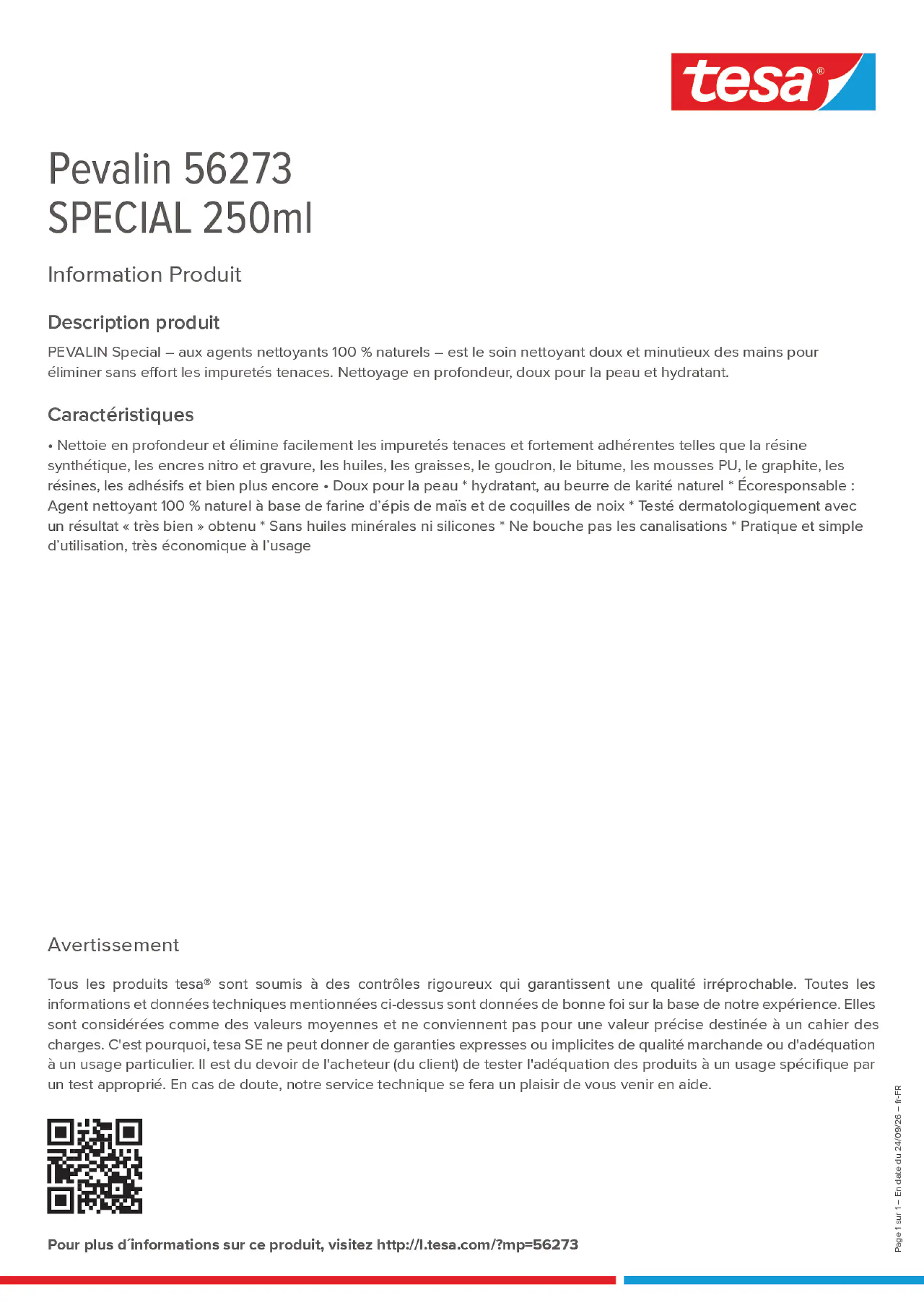 Product information_Pevalin 56273_fr-FR