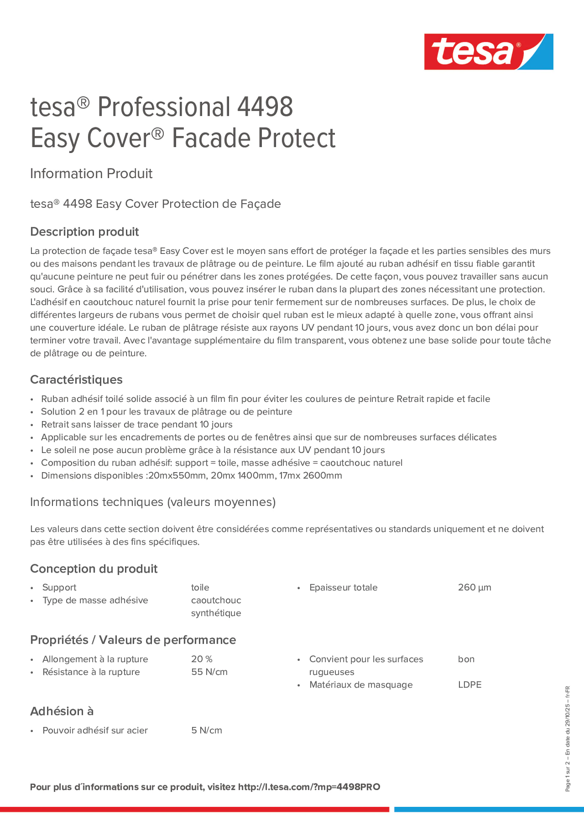 Product information_tesa® Professional 04498_fr-FR