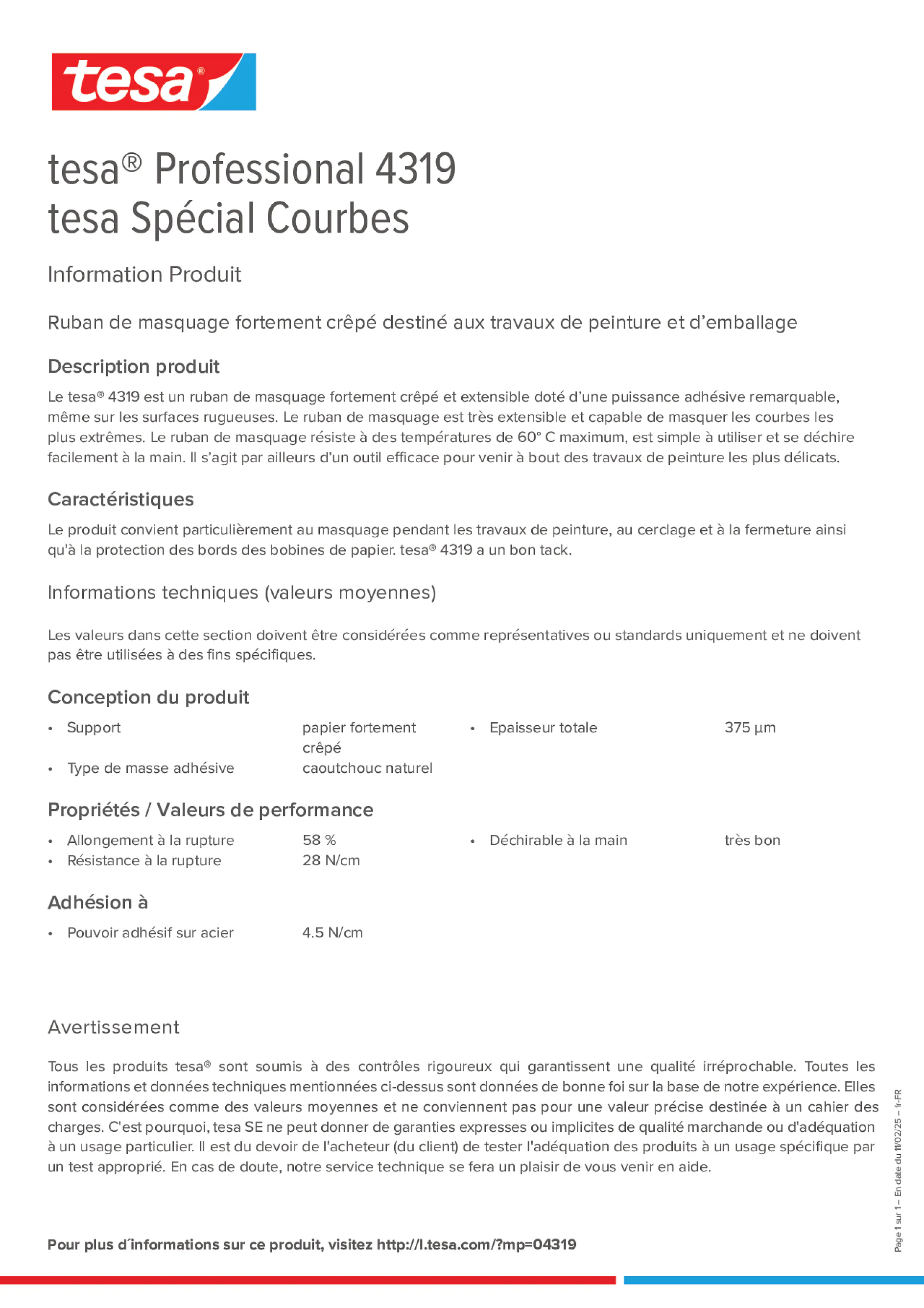 Product information_tesa® Professional 04319_fr-FR