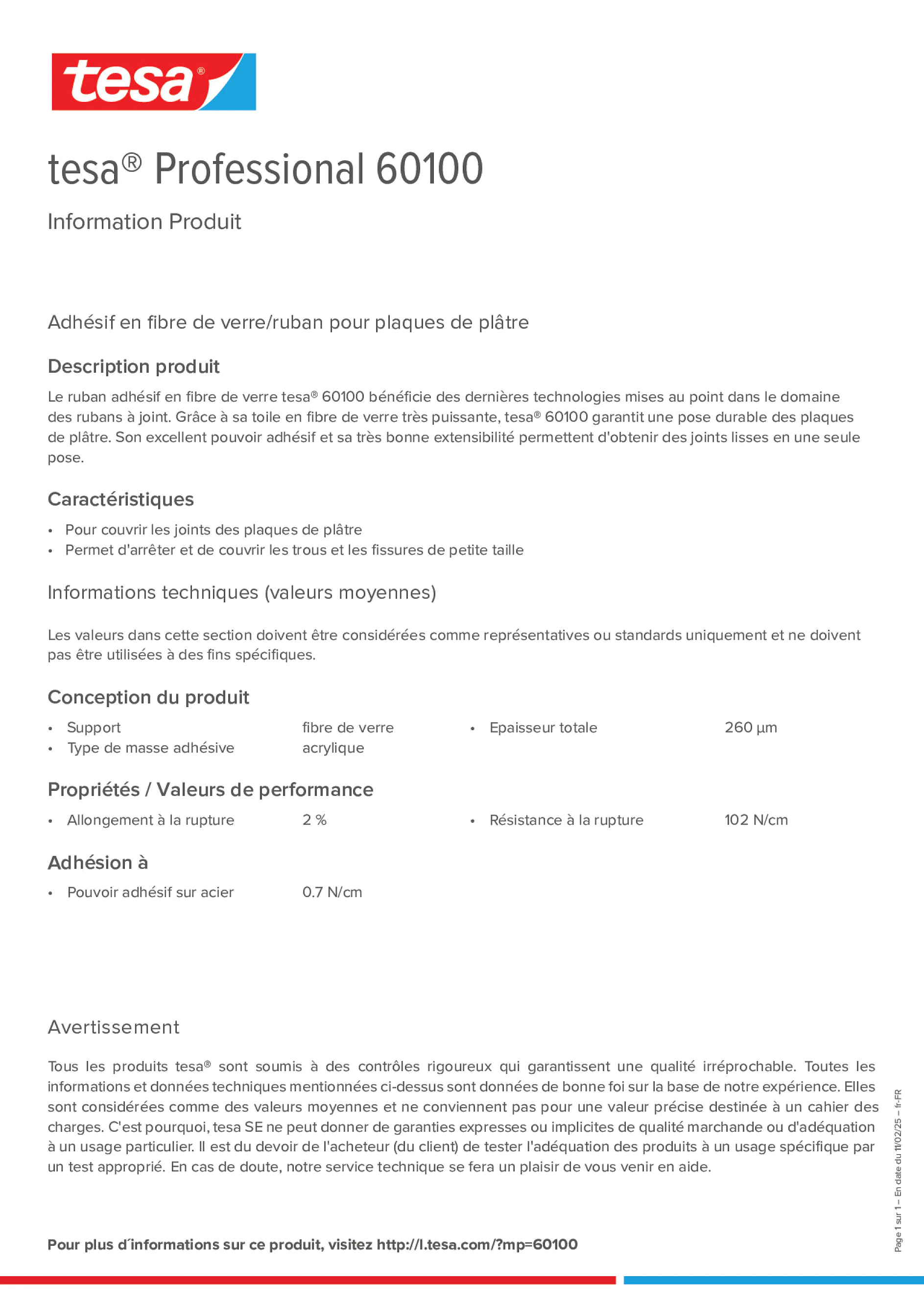 Product information_tesa® Professional 60100_fr-FR
