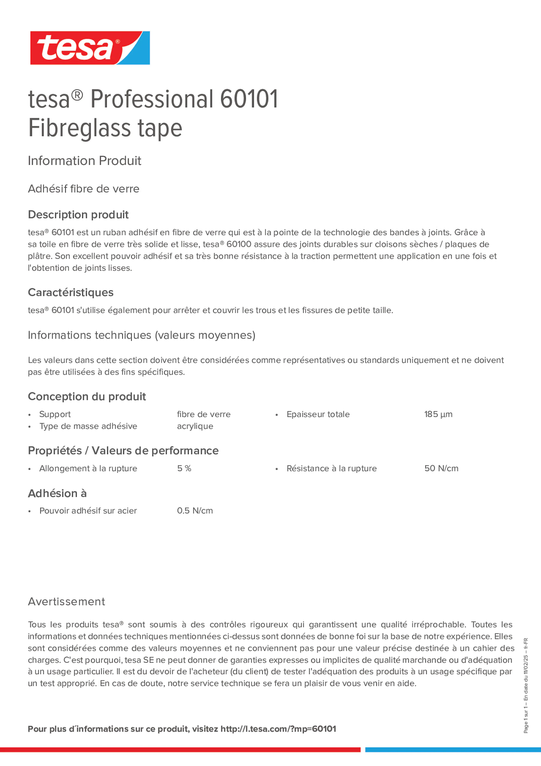 Product information_tesa® Professional 60101_fr-FR