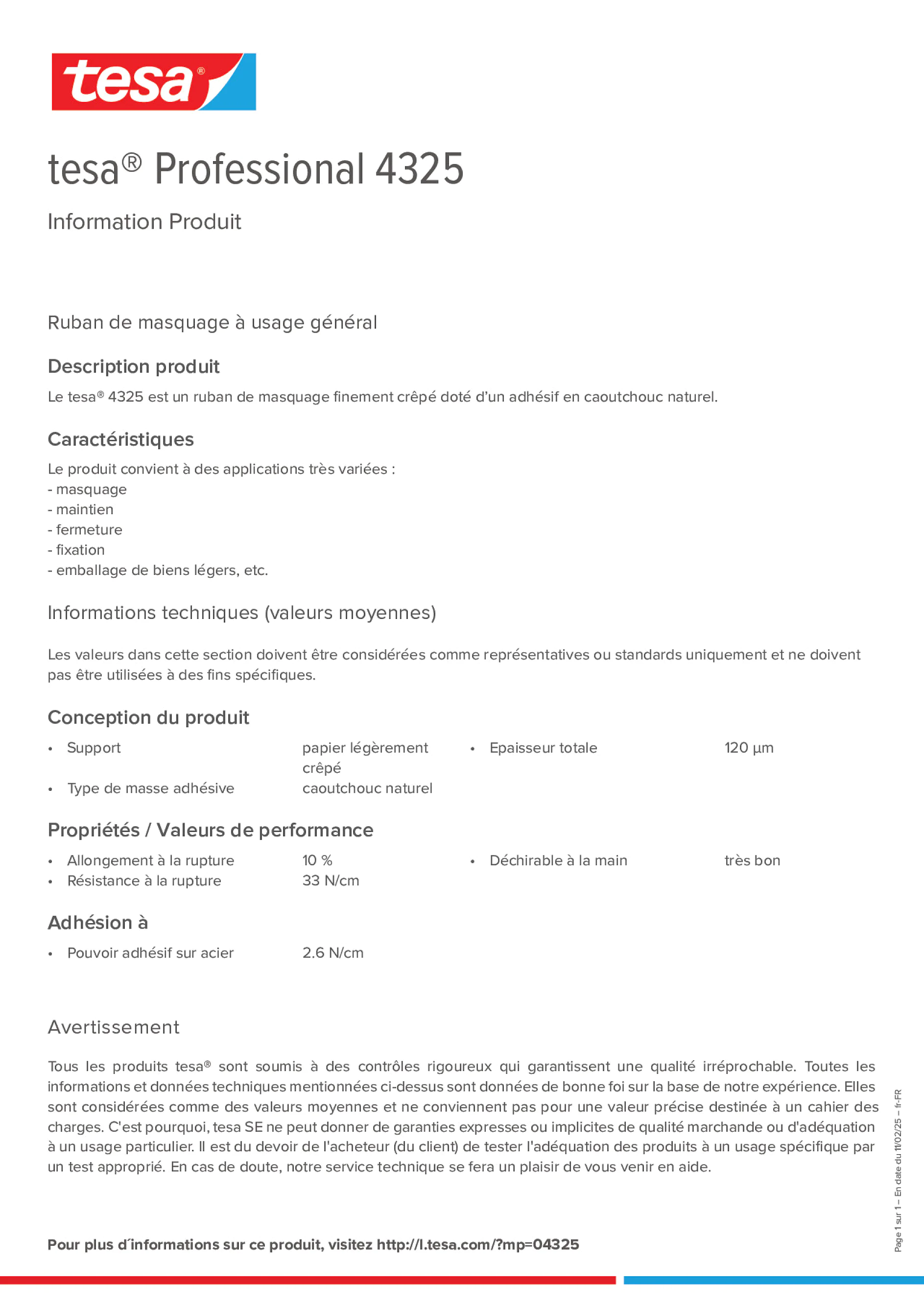 Product information_tesa® Professional 04325_fr-FR
