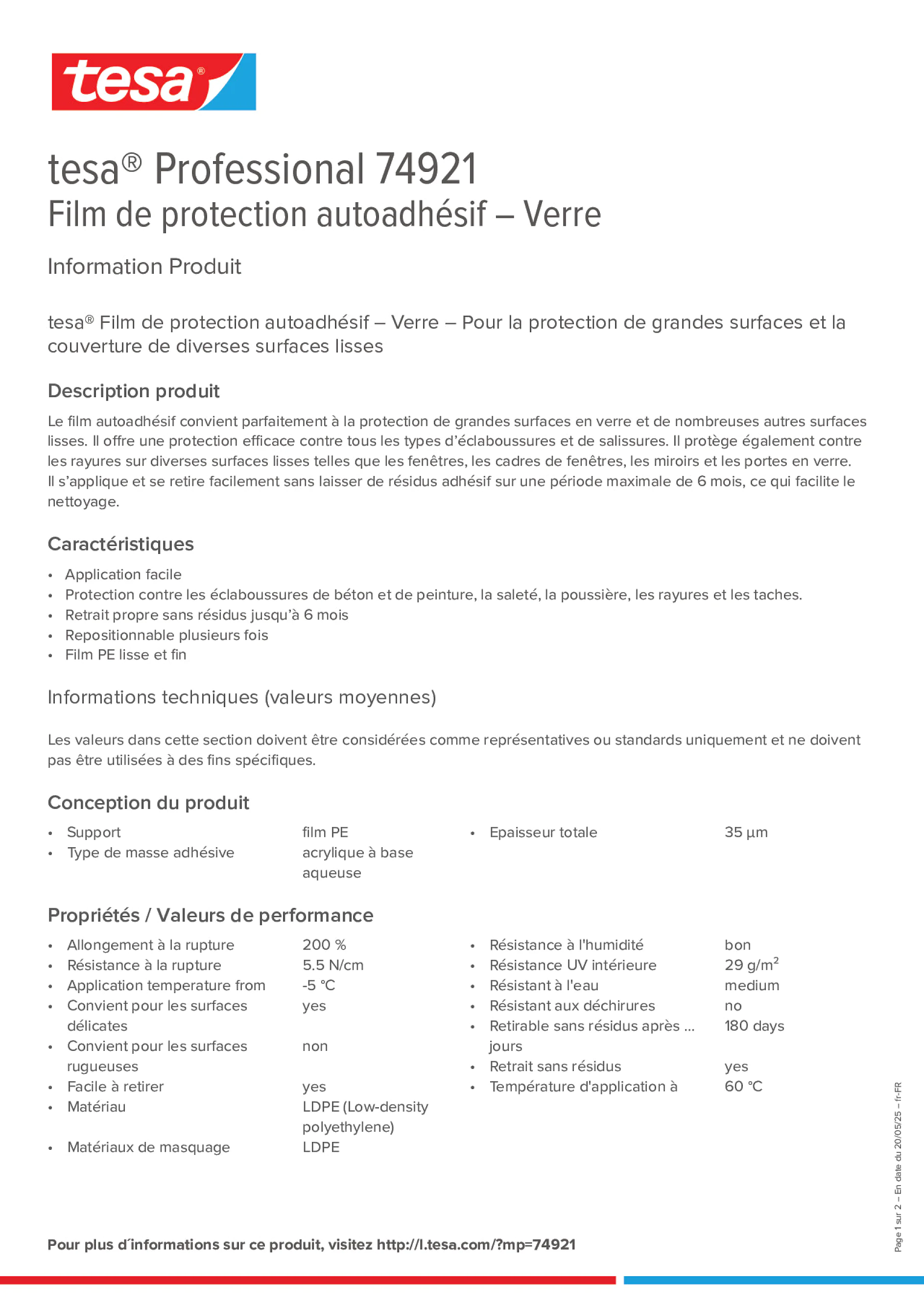 Product information_tesa® Professional 74921_fr-FR