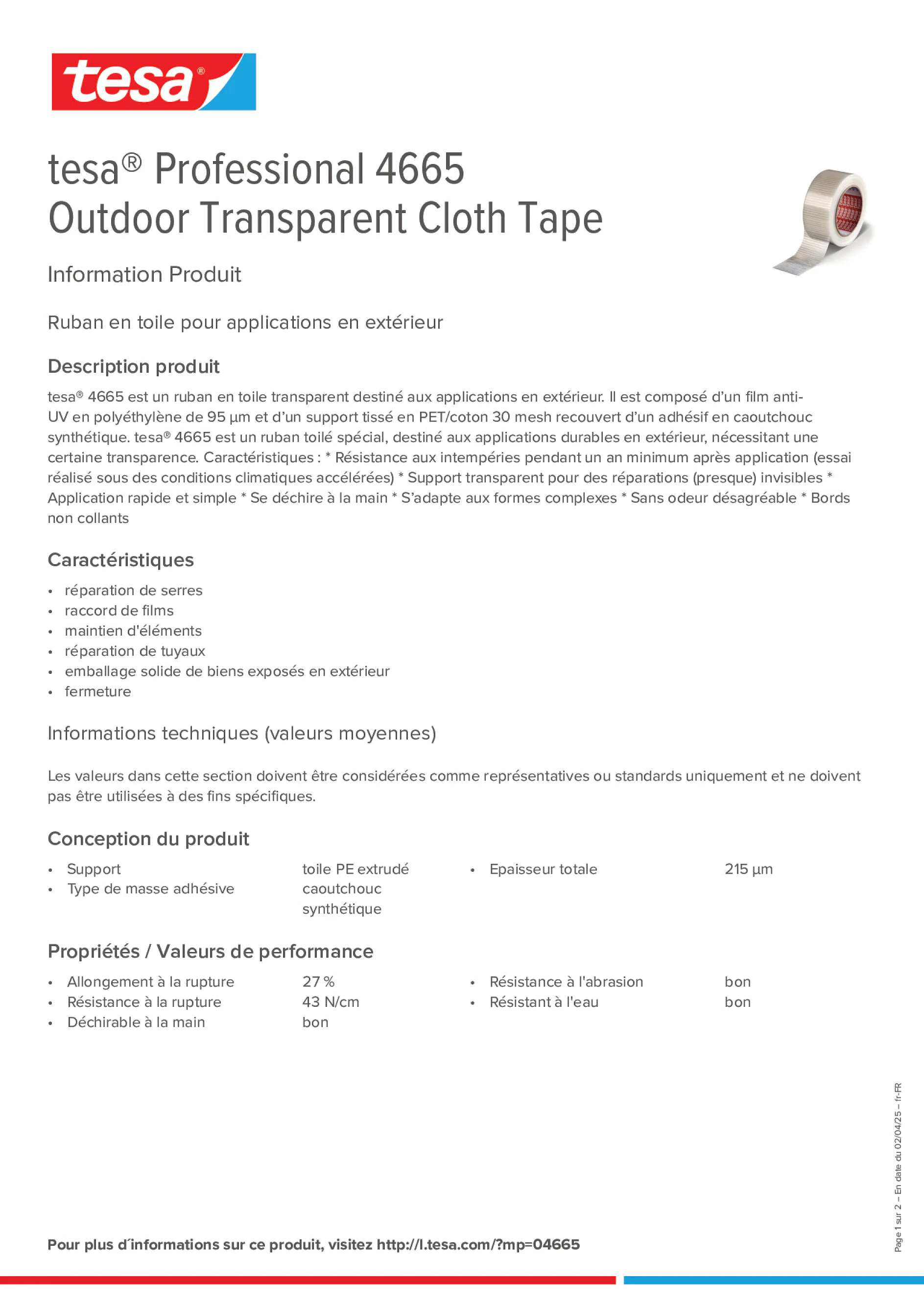 Product information_tesa® Professional 04665_fr-FR