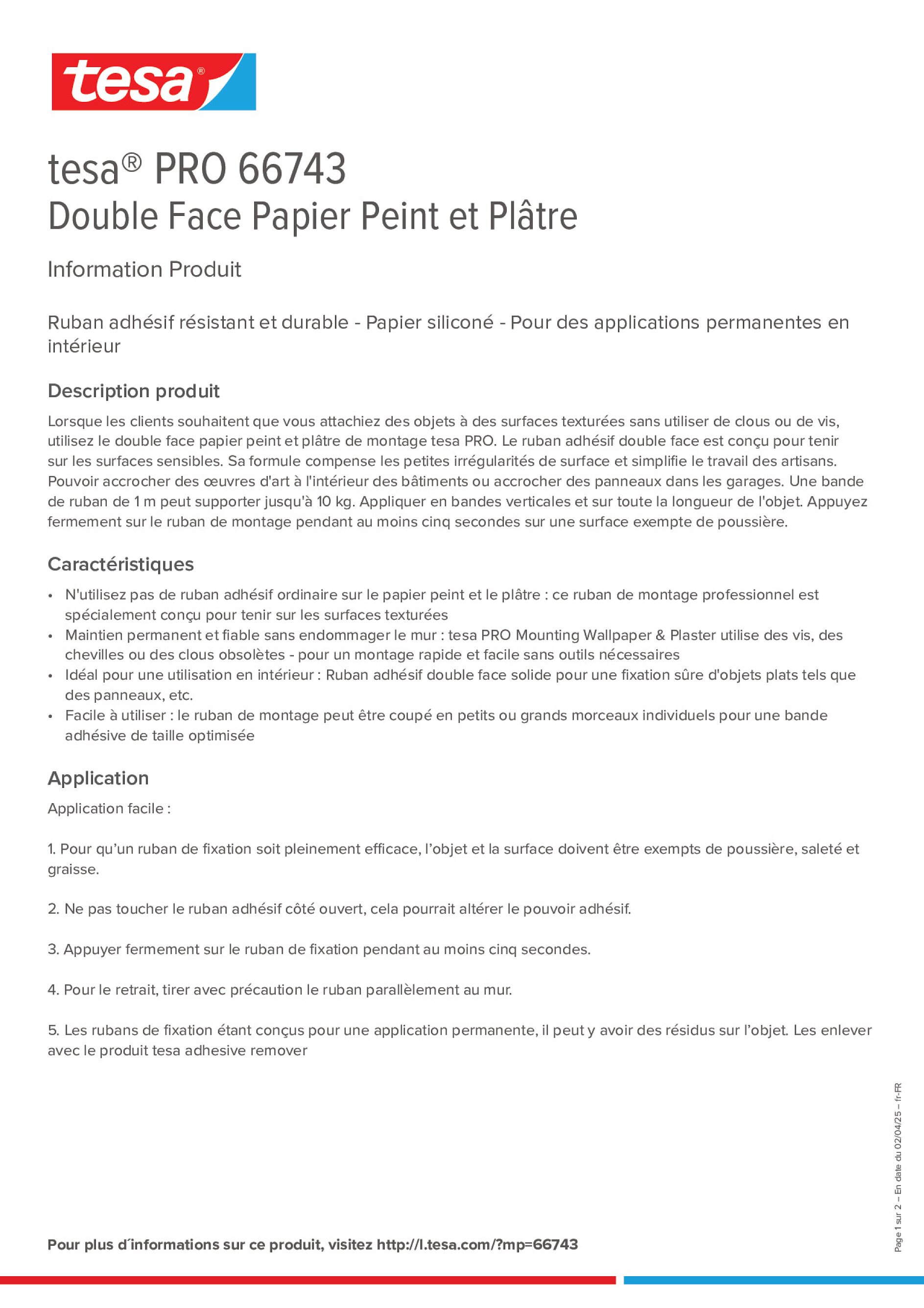 Product information_tesa® PRO 66743_fr-FR